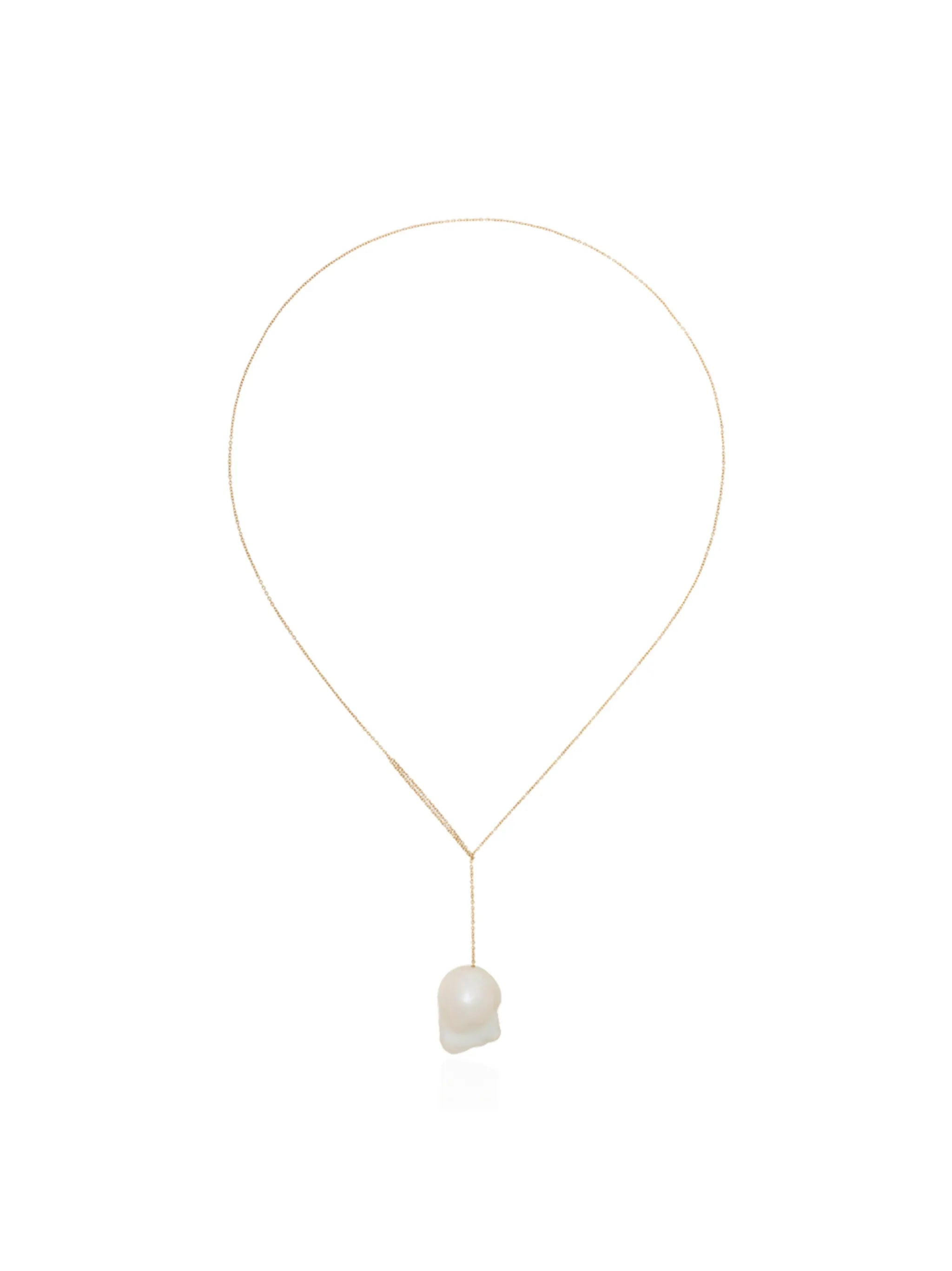 14kt gold Sirene pearl pendant necklace