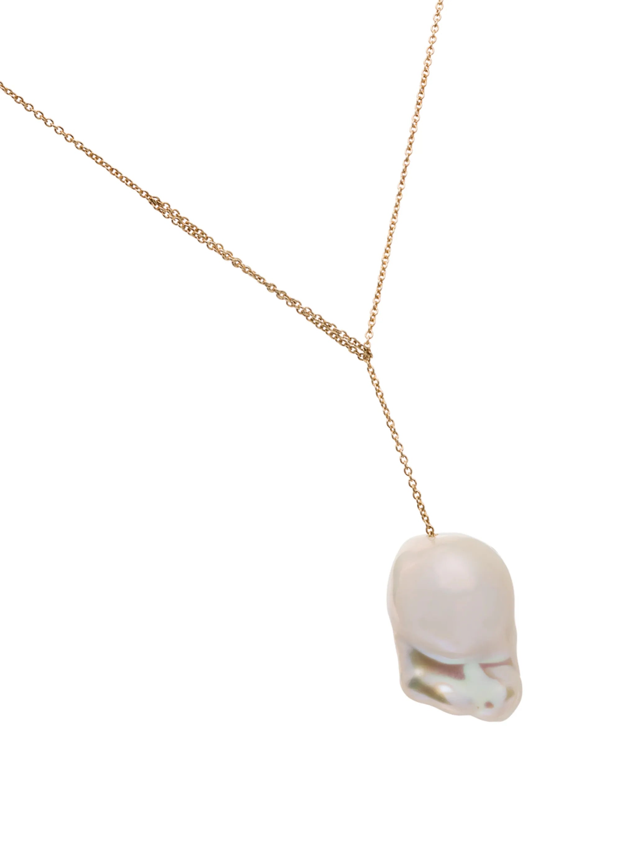 14kt gold Sirene pearl pendant necklace