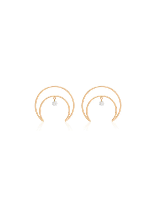 18kt yellow gold crescent moon earrings
