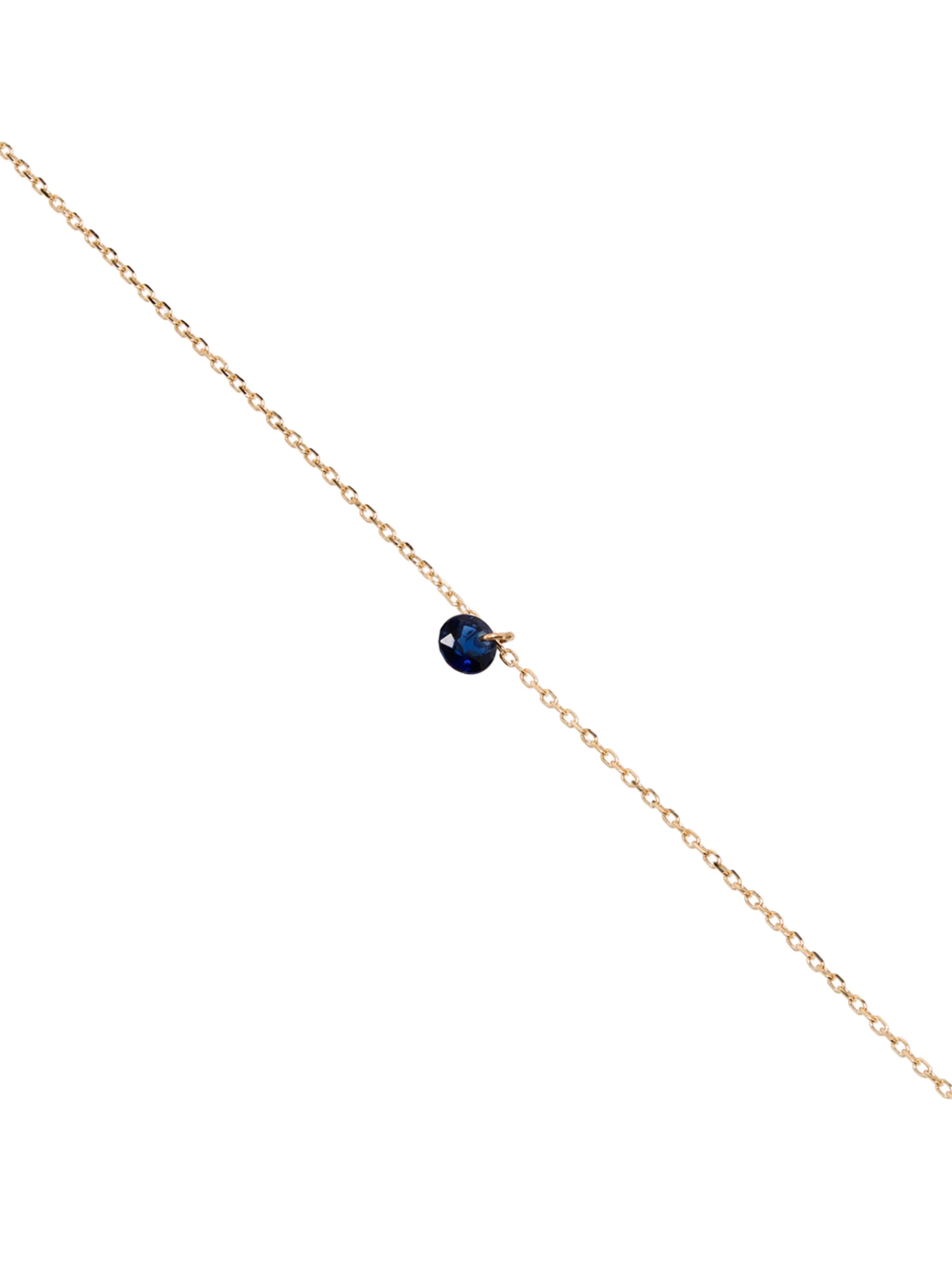 18kt gold blue sapphire necklace