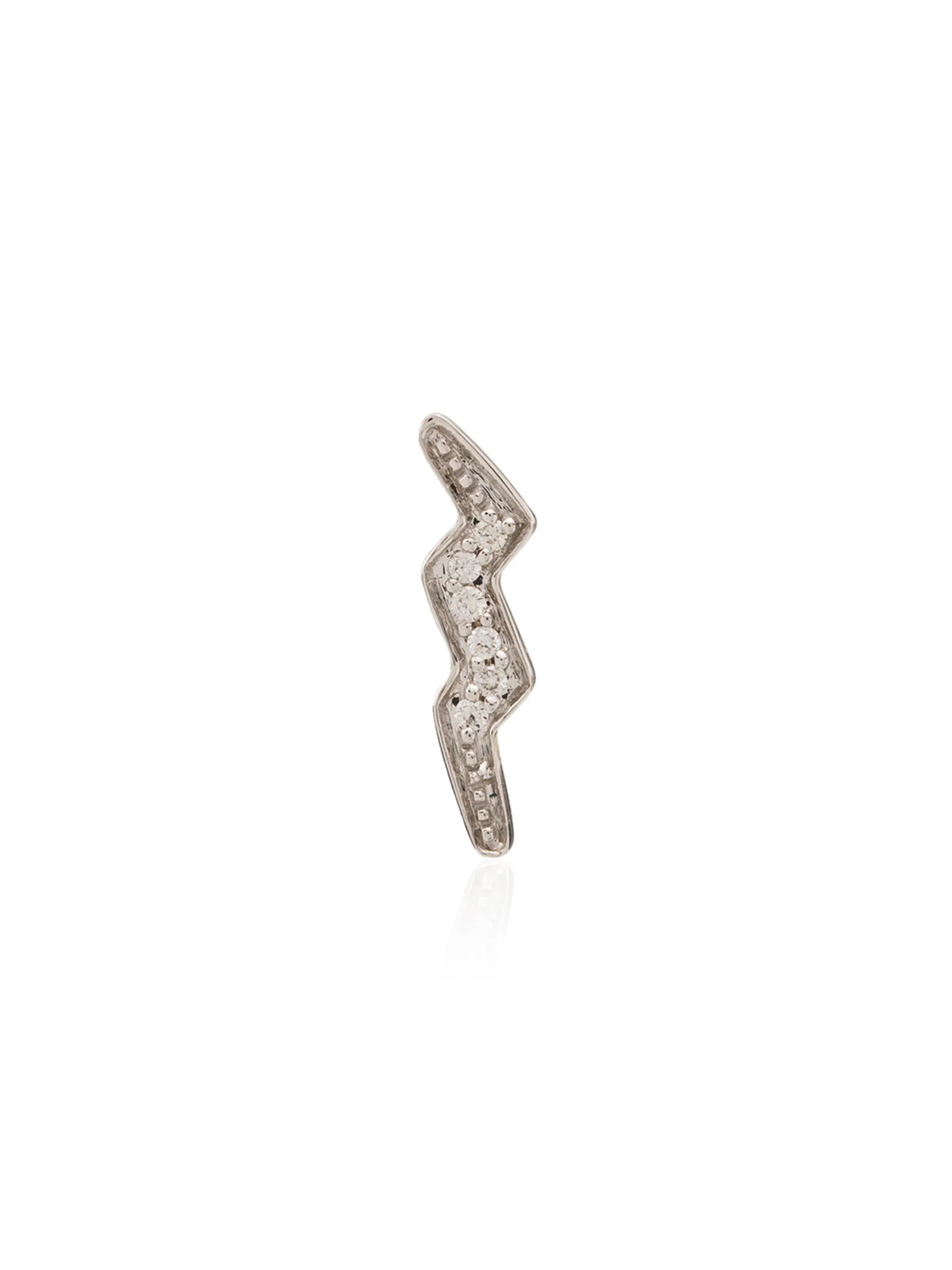 14kt white gold diamond mini stud earring