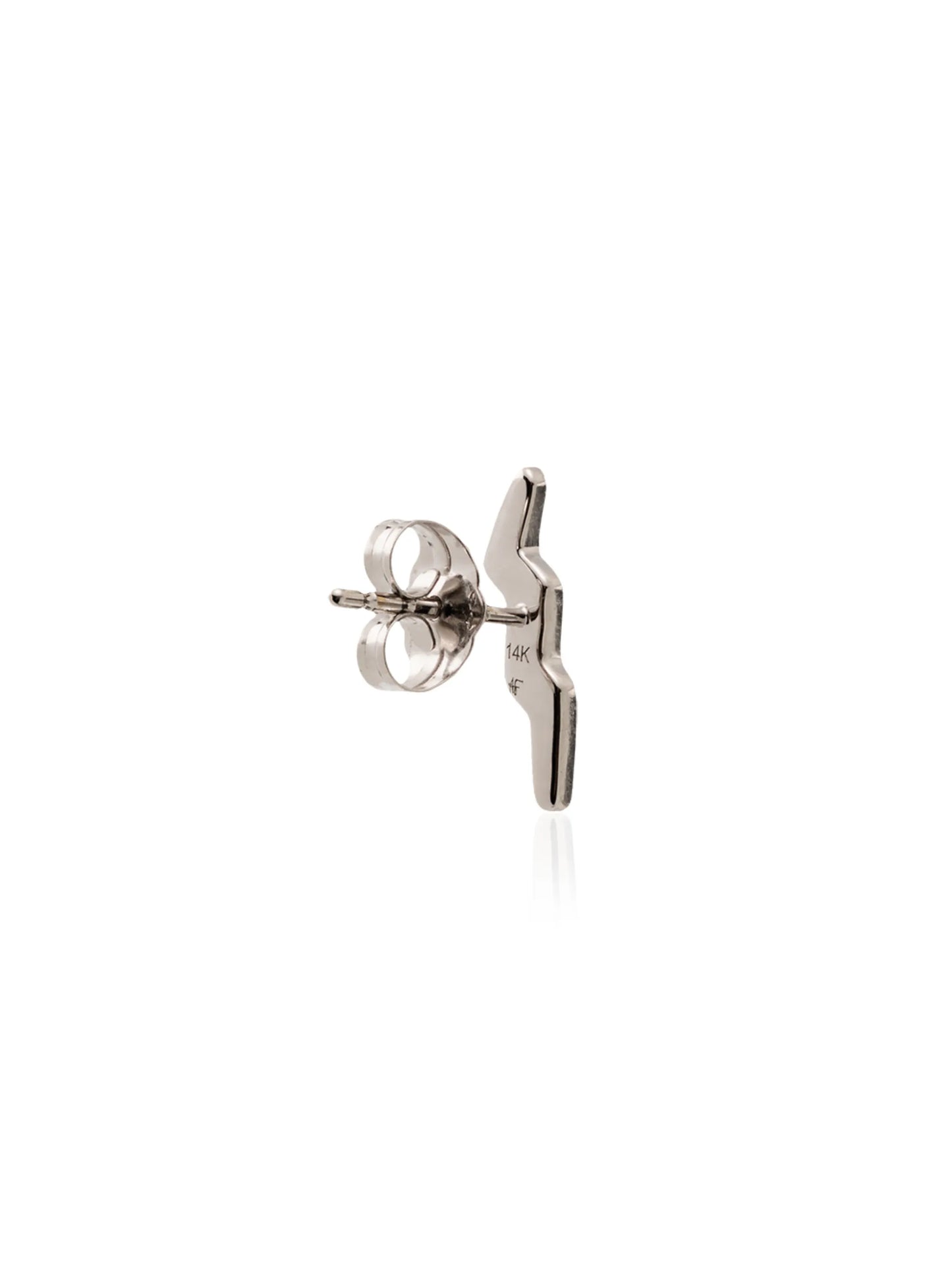14kt white gold diamond mini stud earring
