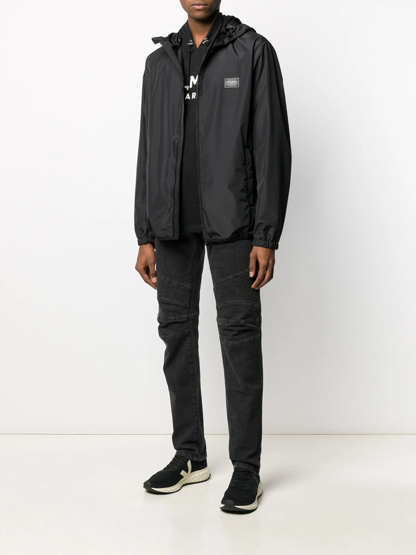 logo-appliqué hooded jacket