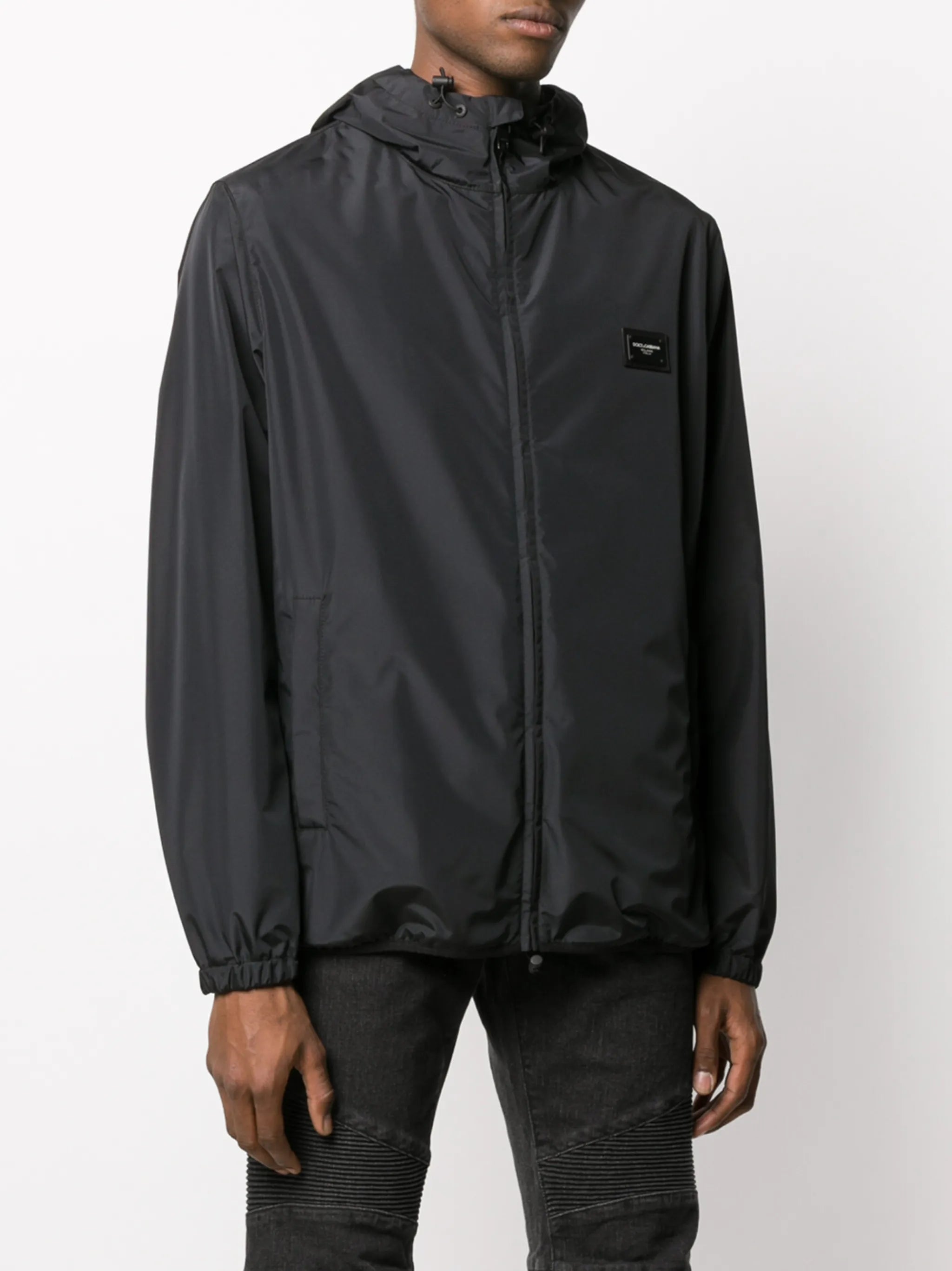 logo-appliqué hooded jacket