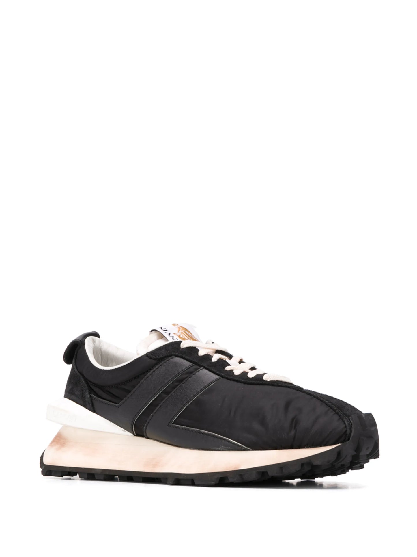 paneled leather sneakers