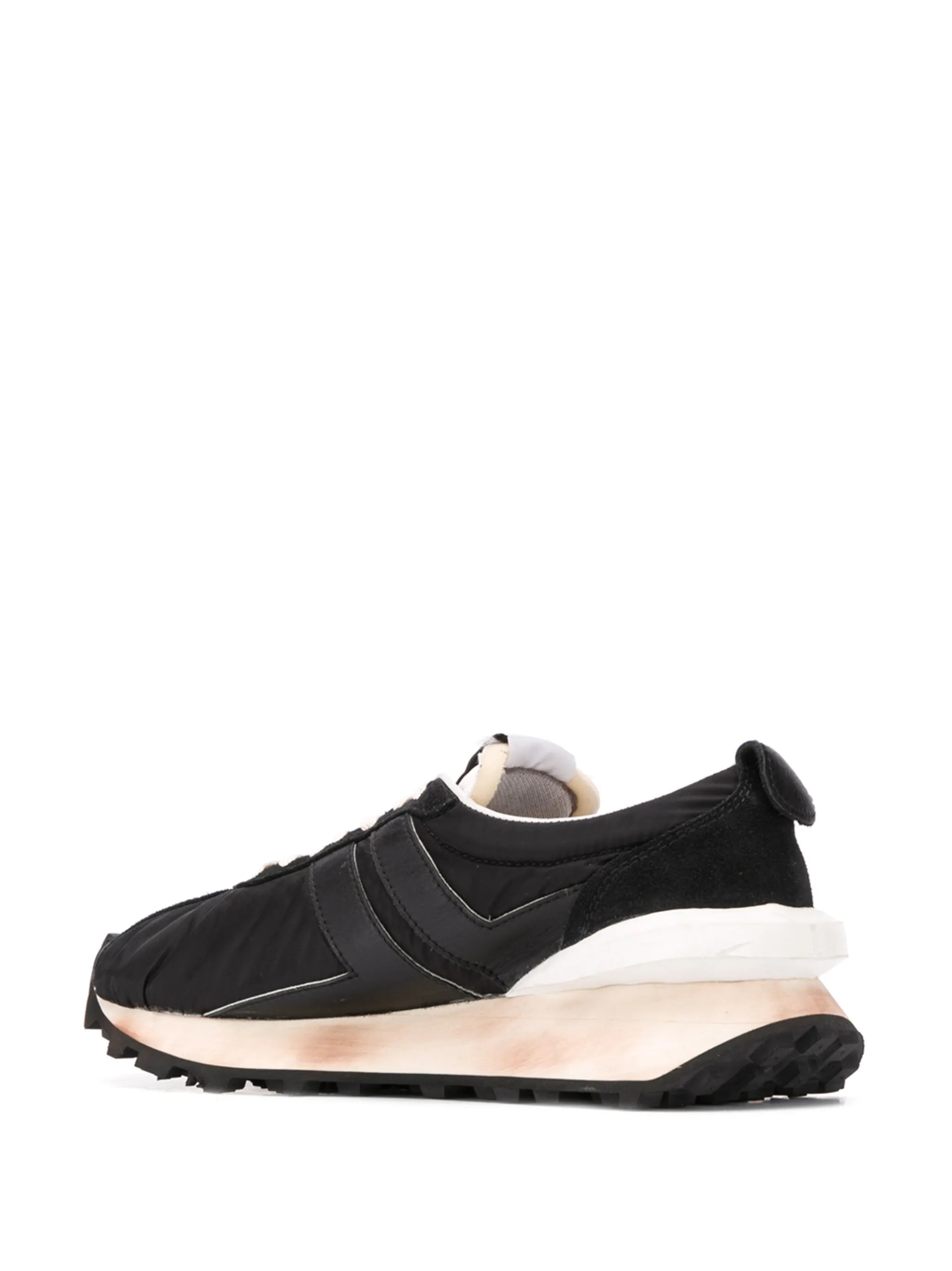 paneled leather sneakers