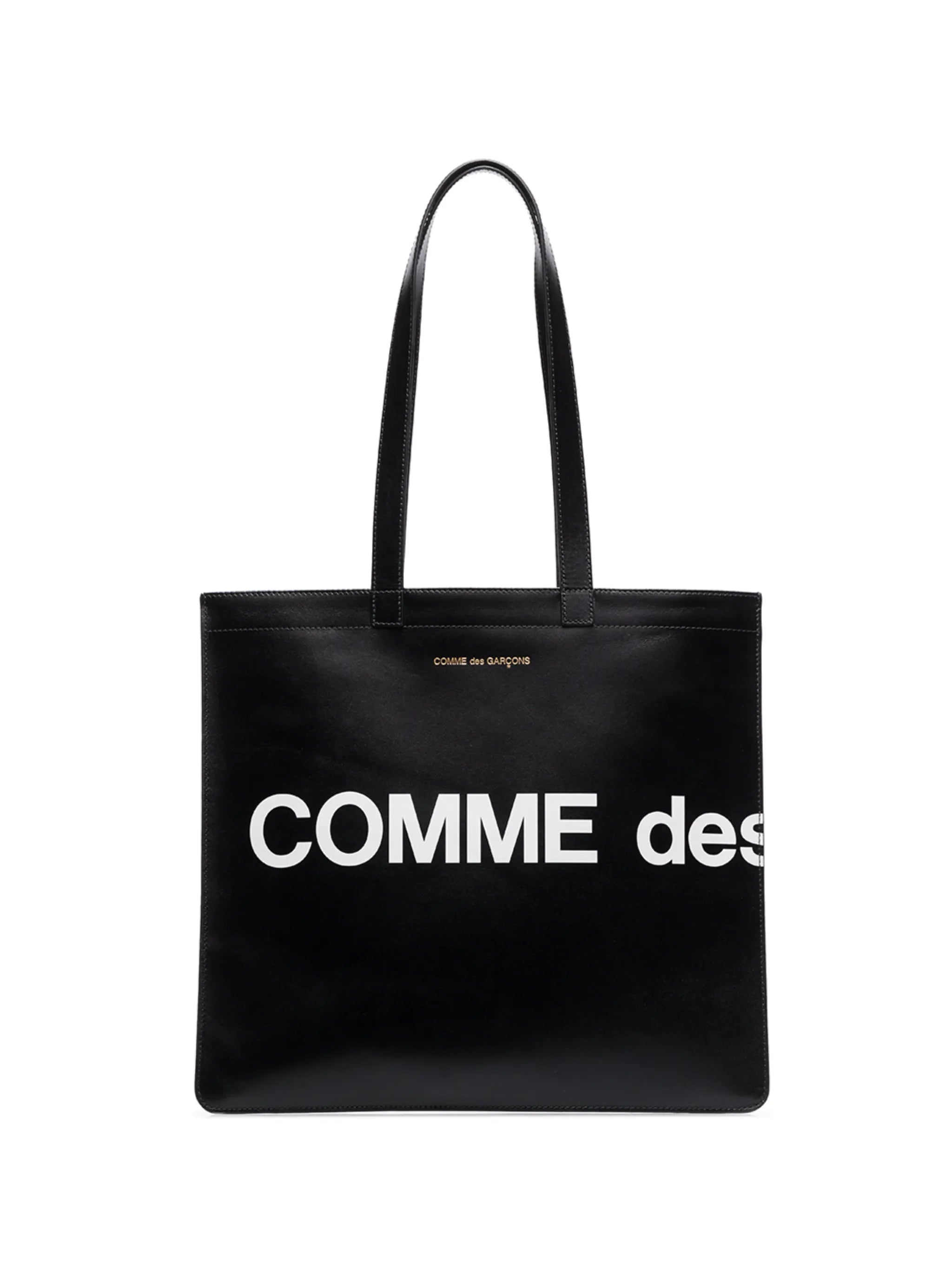 logo-print leather shoulder bag