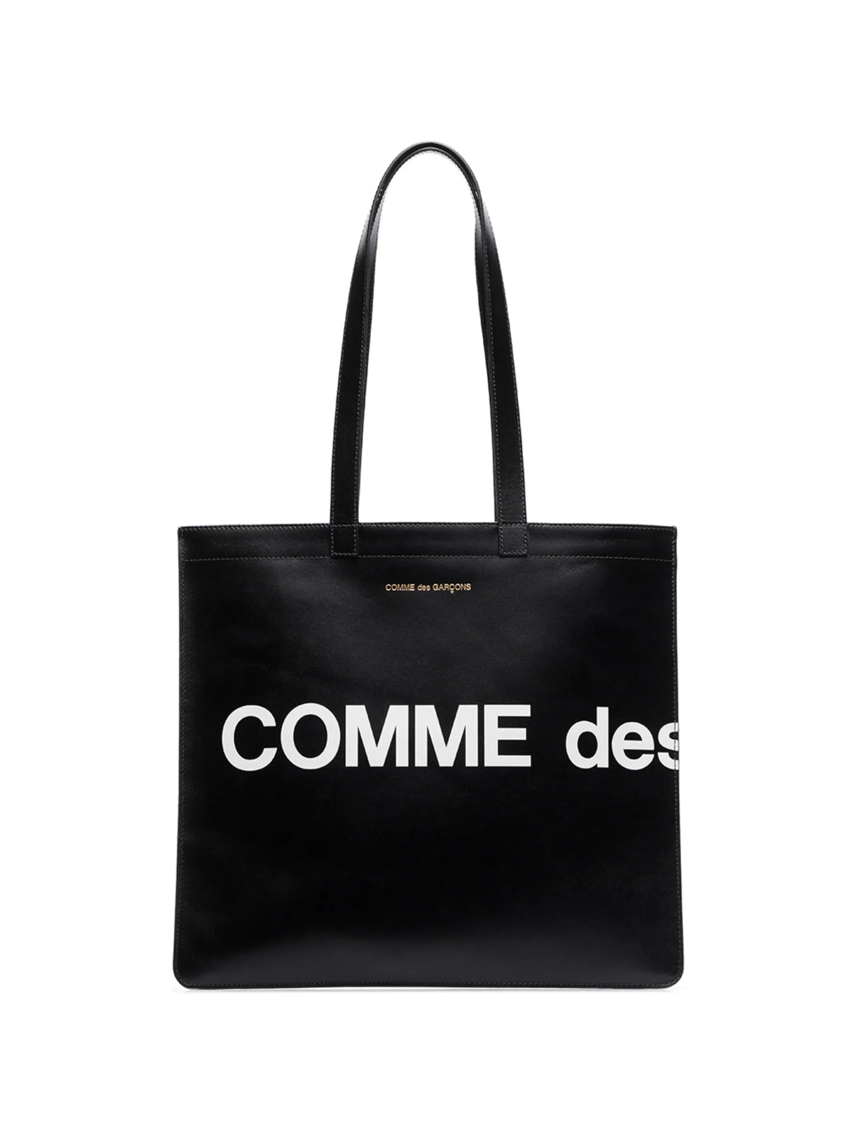 logo-print leather shoulder bag