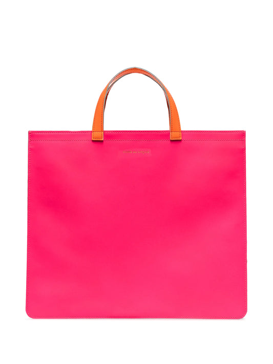 colour-block leather tote bag