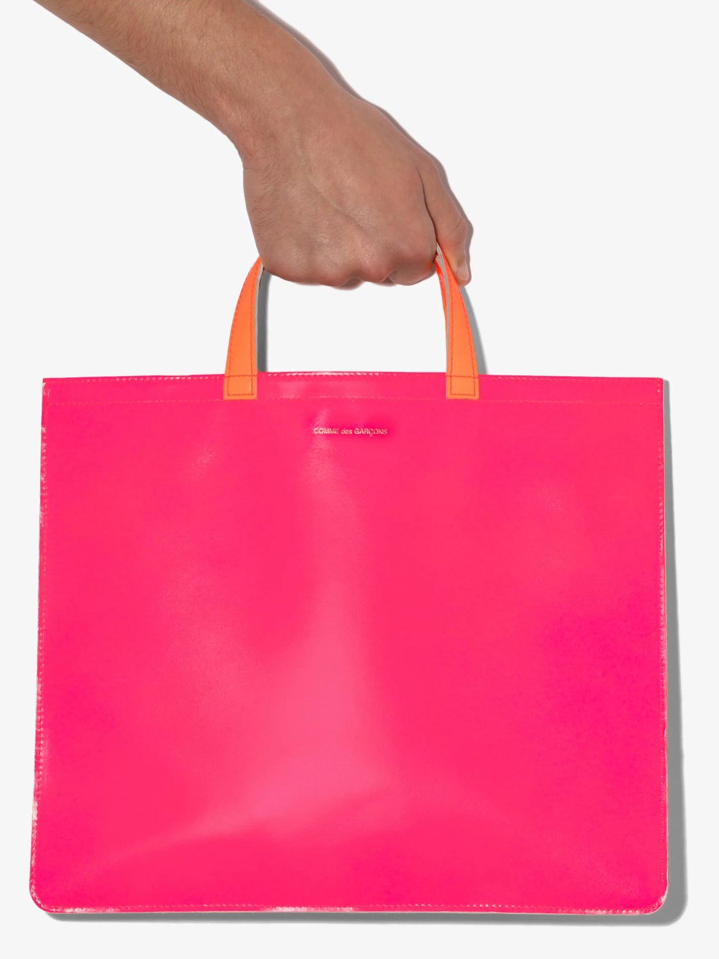 colour-block leather tote bag