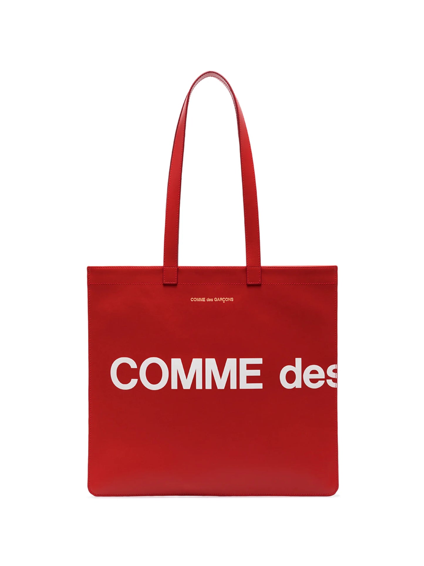 logo-print leather tote bag