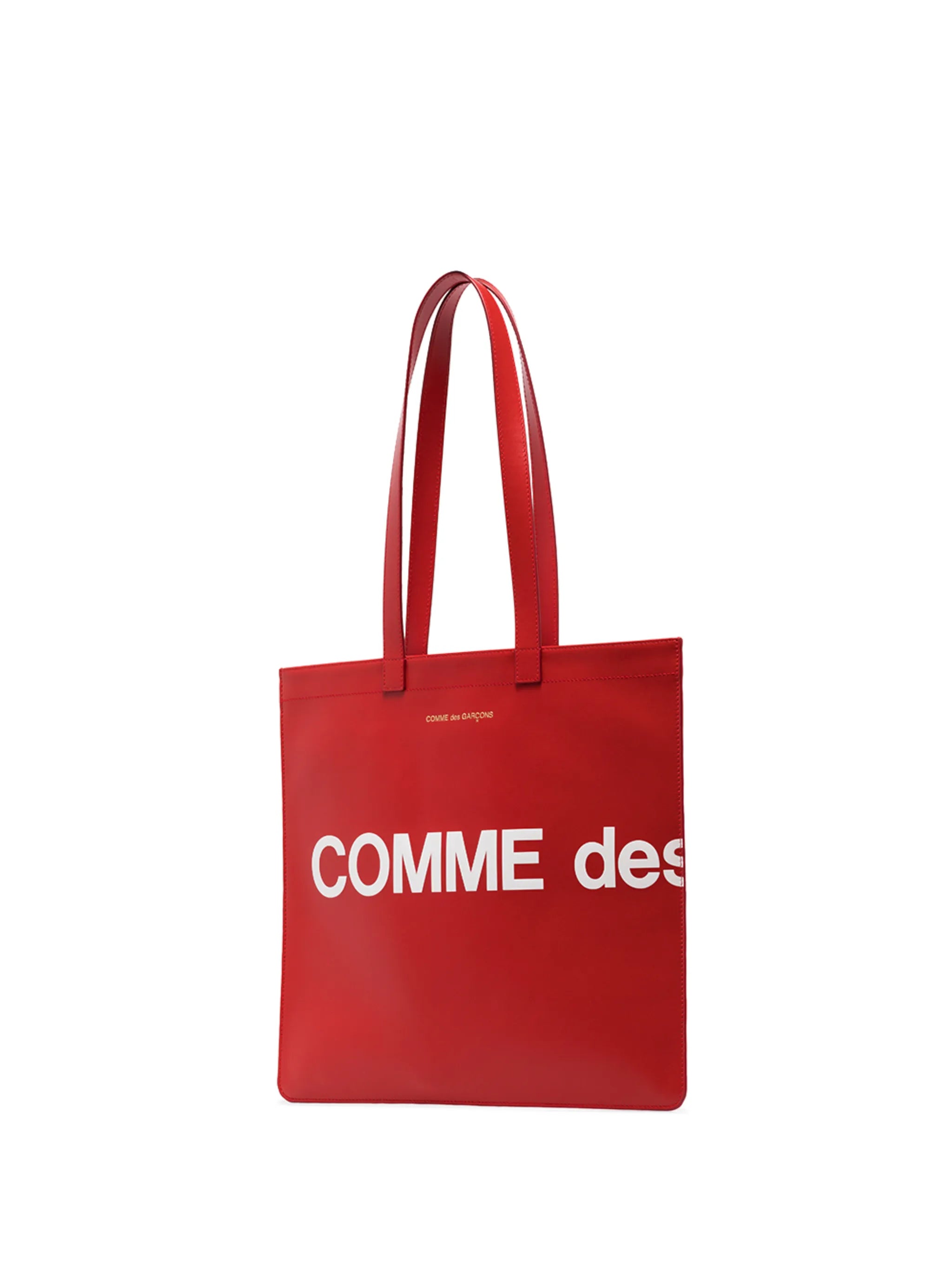 logo-print leather tote bag