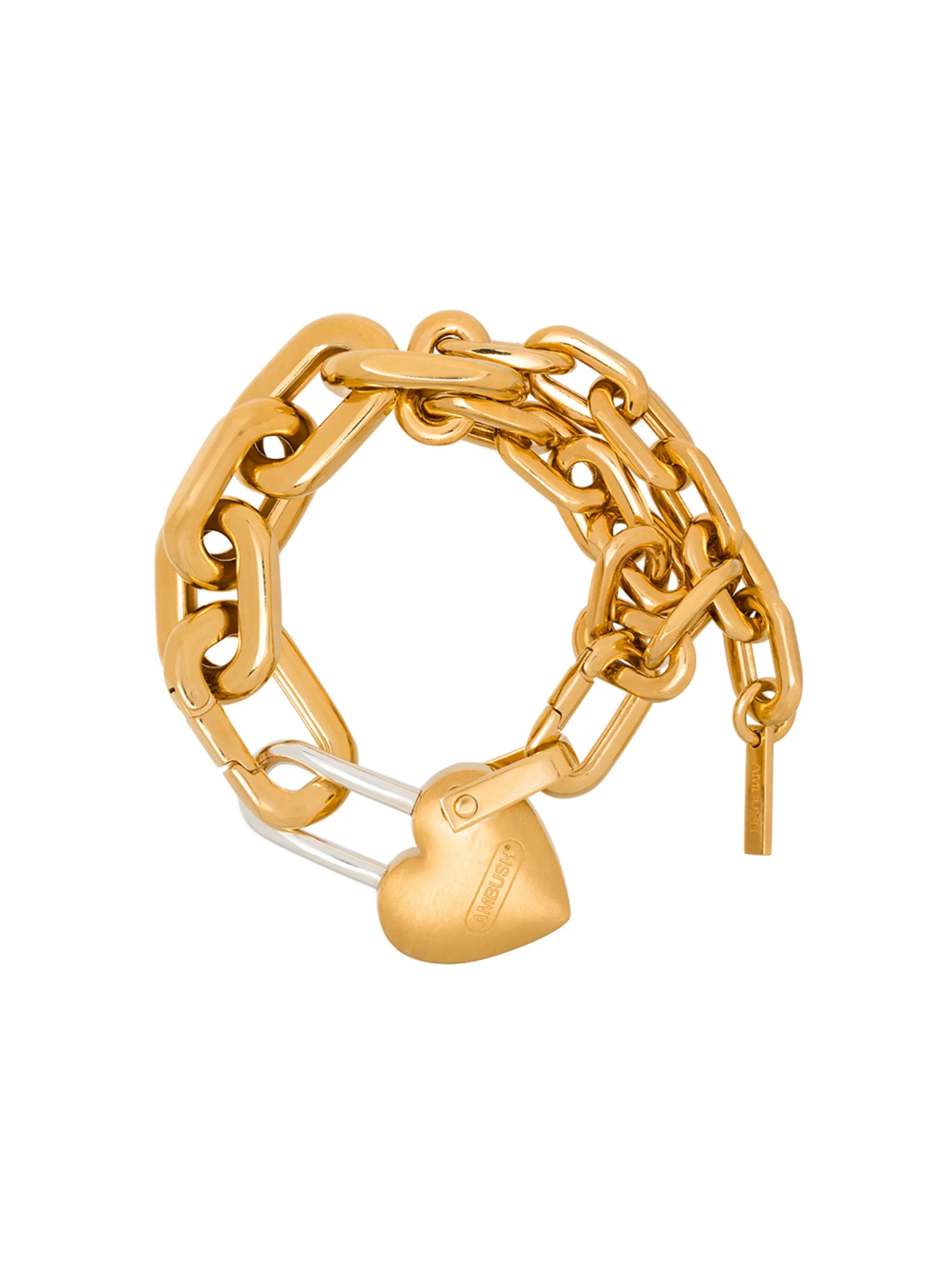 heart padlock chain-link bracelet