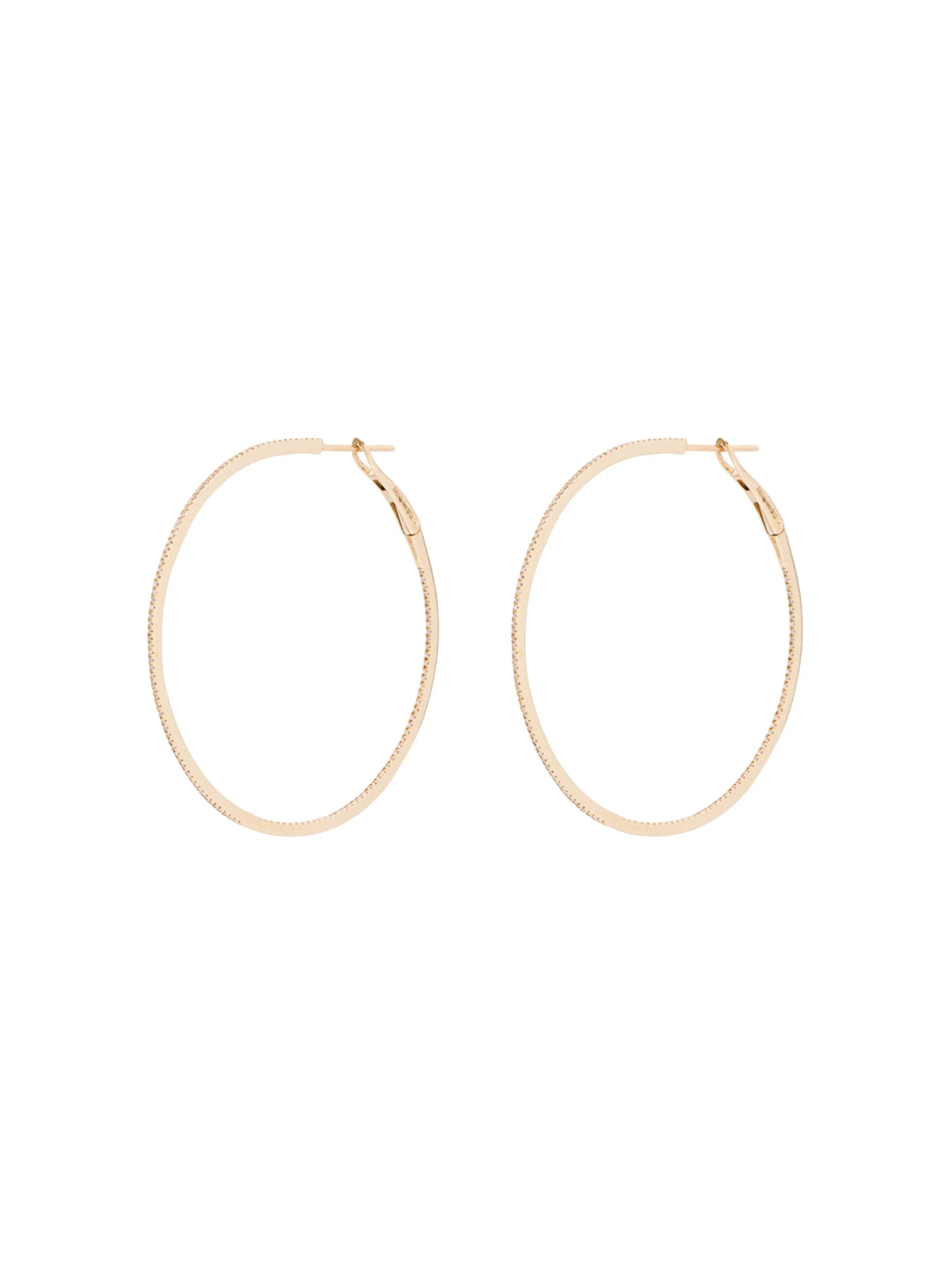 diamond embellished hoop earrings