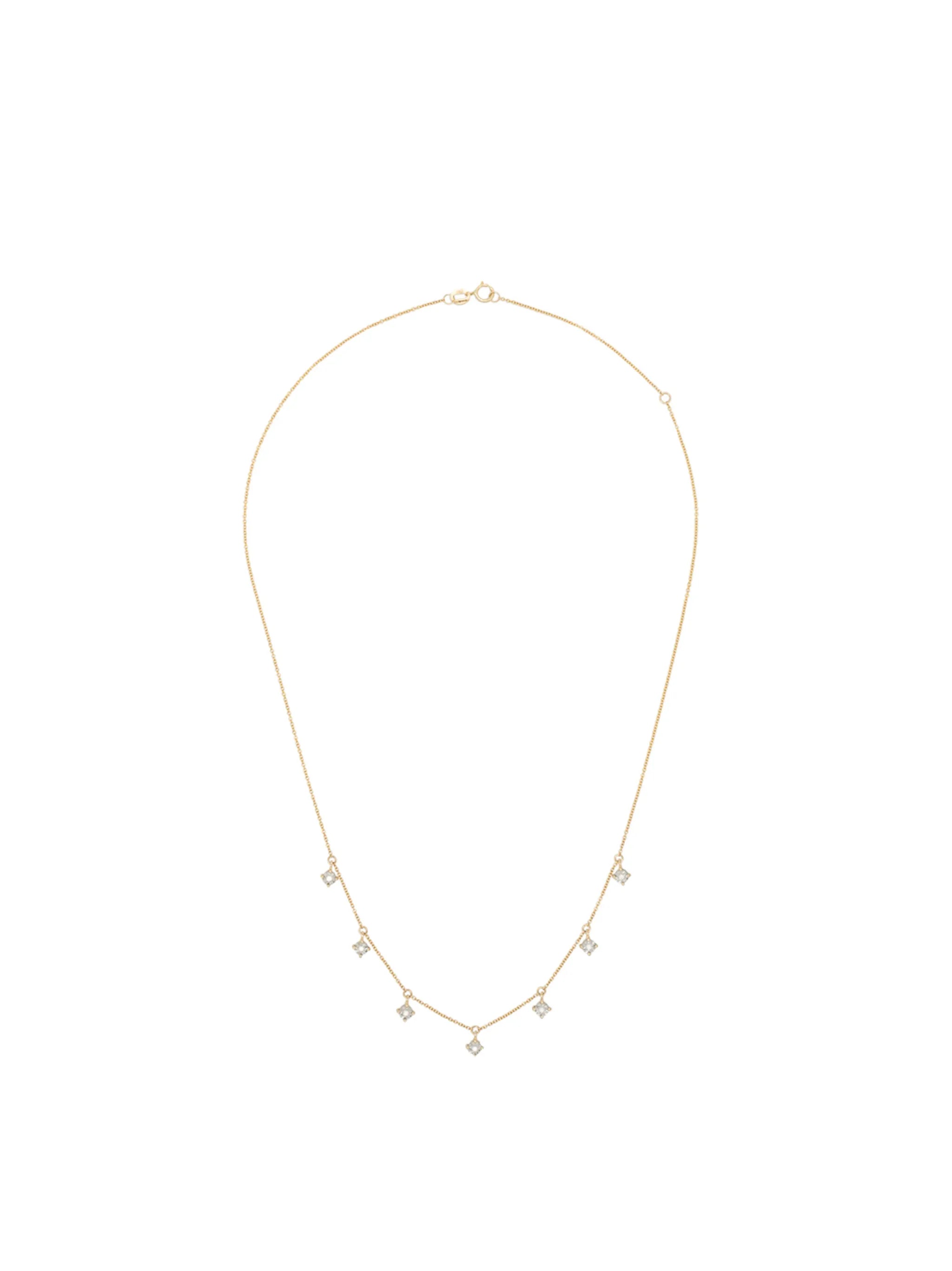 14kt yellow gold diamond charm necklace