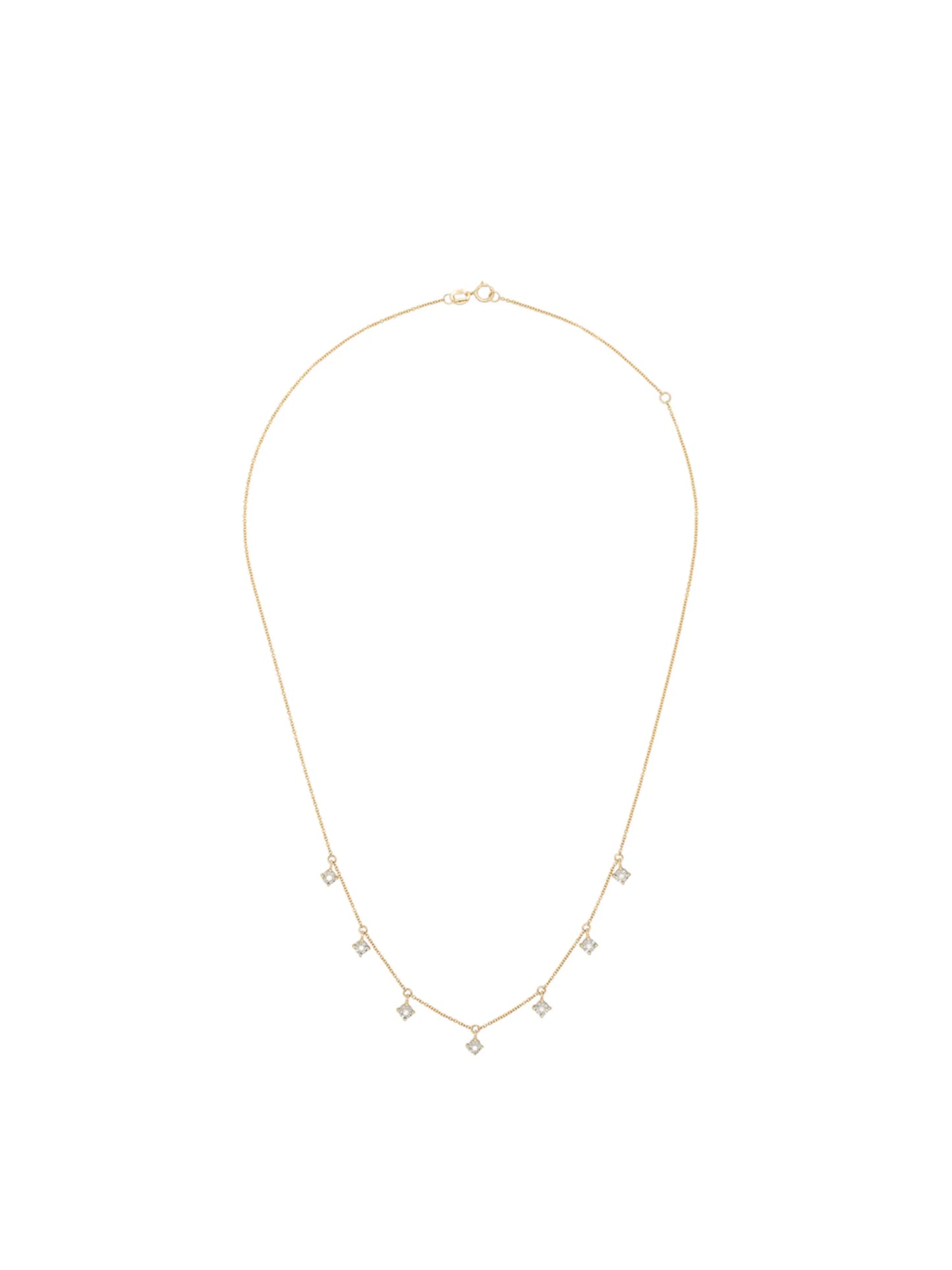 14kt yellow gold diamond charm necklace