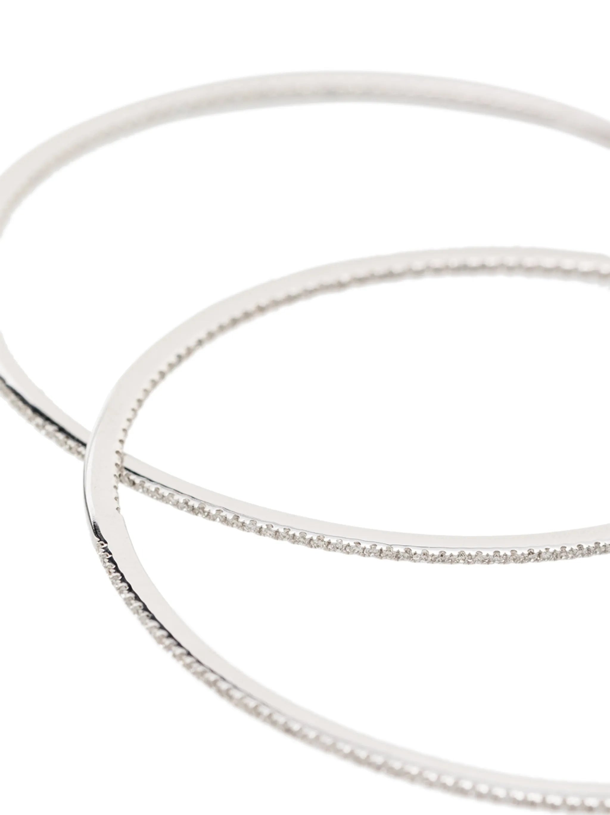 diamond-embellished hoop earrings