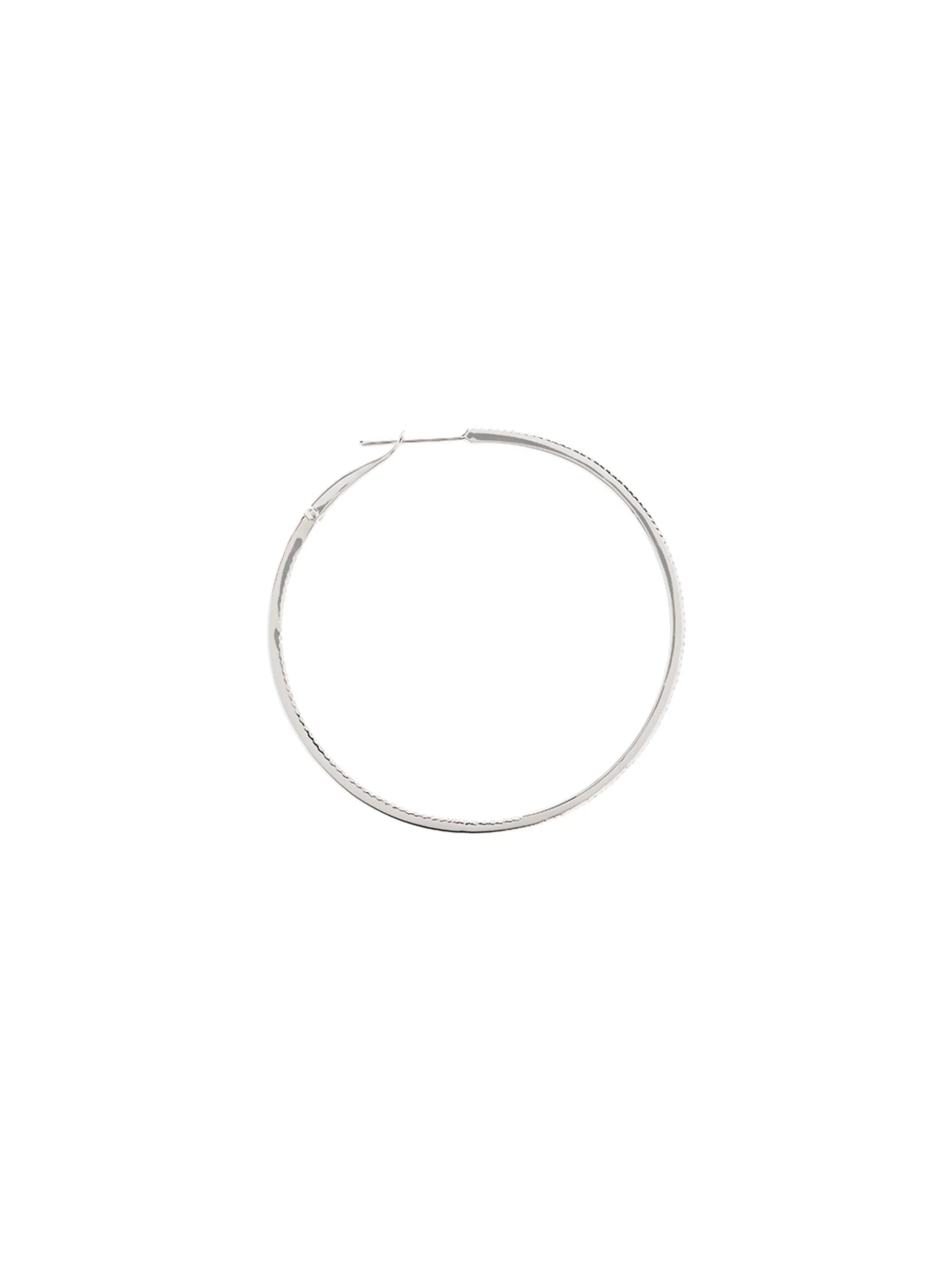 diamond-embellished hoop earrings