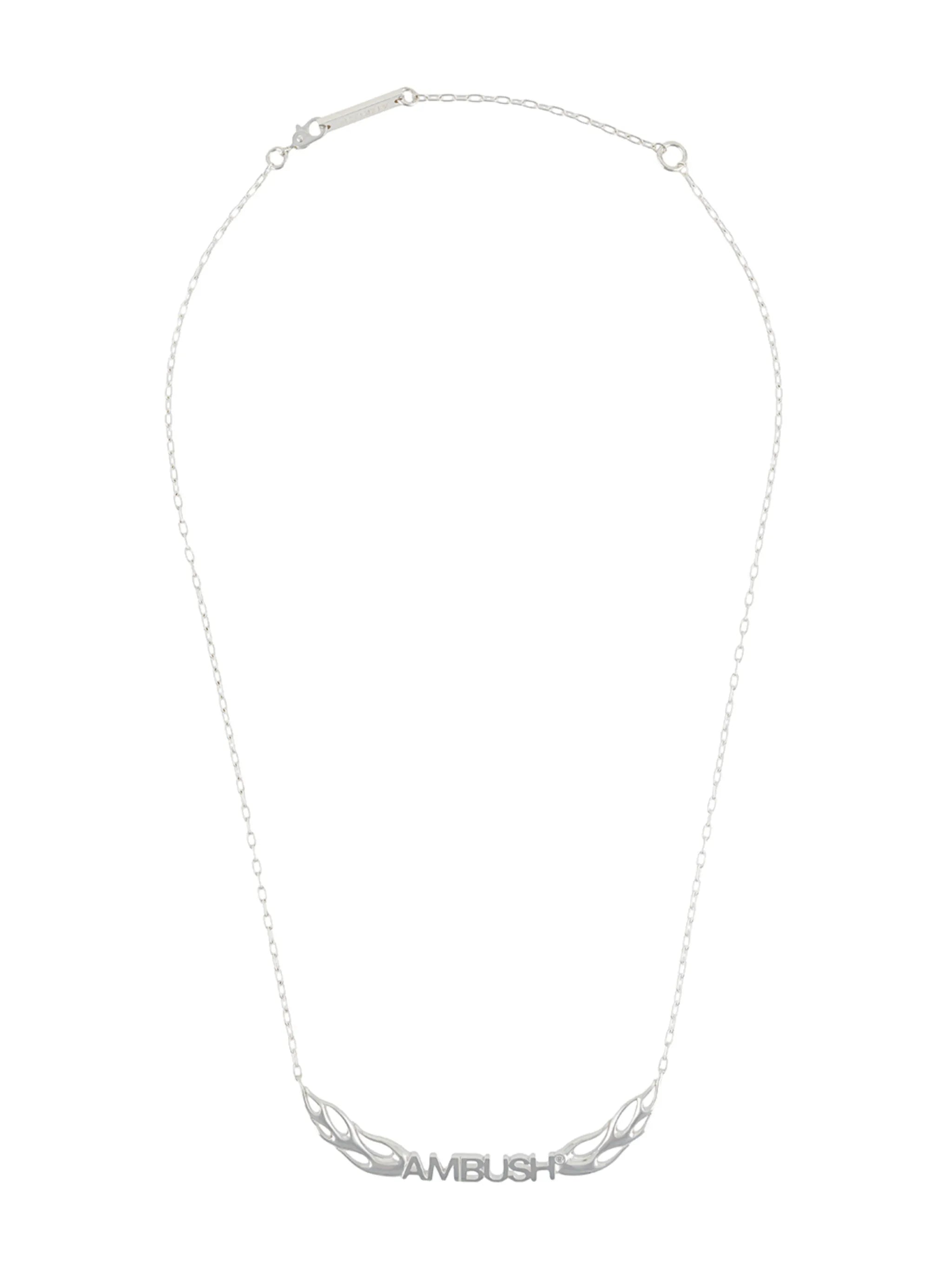 sterling silver flames logo necklace