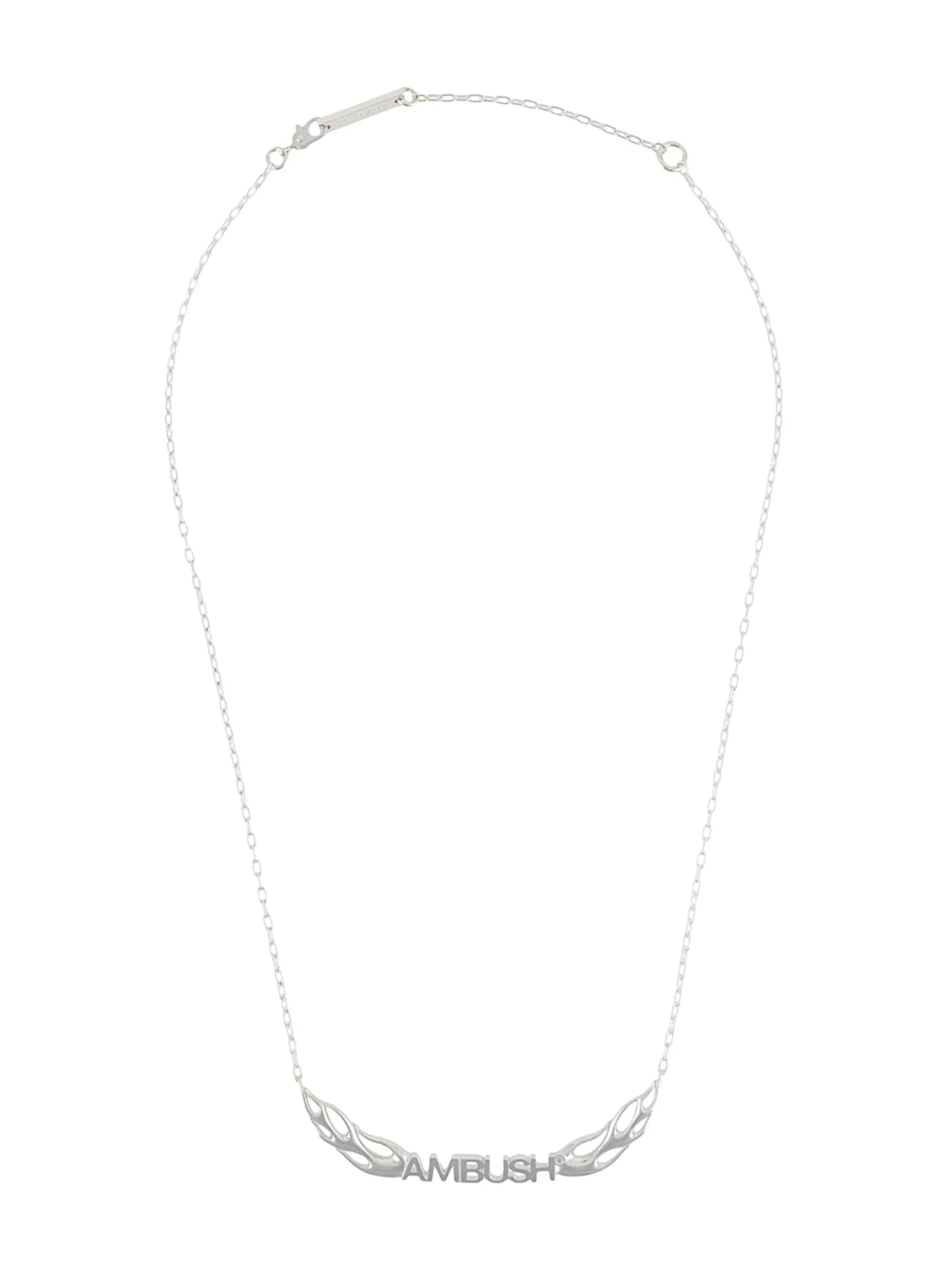 sterling silver flames logo necklace