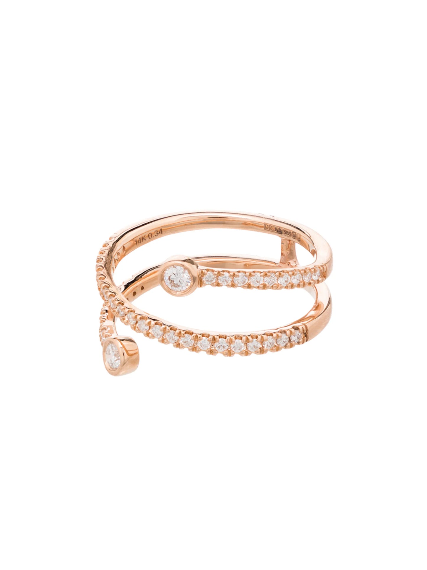 14kt rose gold pavé diamond ring