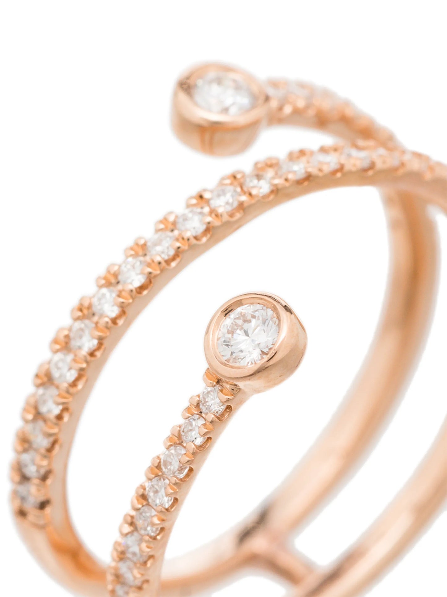 14kt rose gold pavé diamond ring
