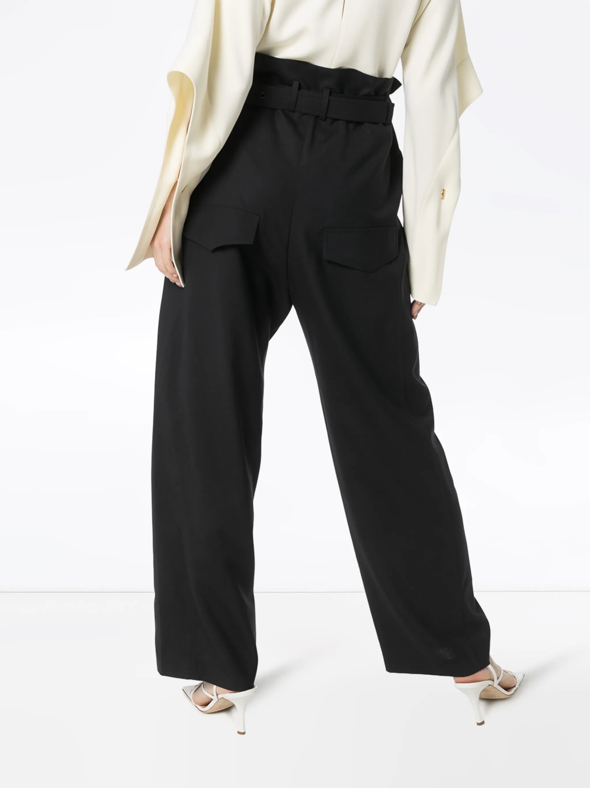 paper bag belted trousers