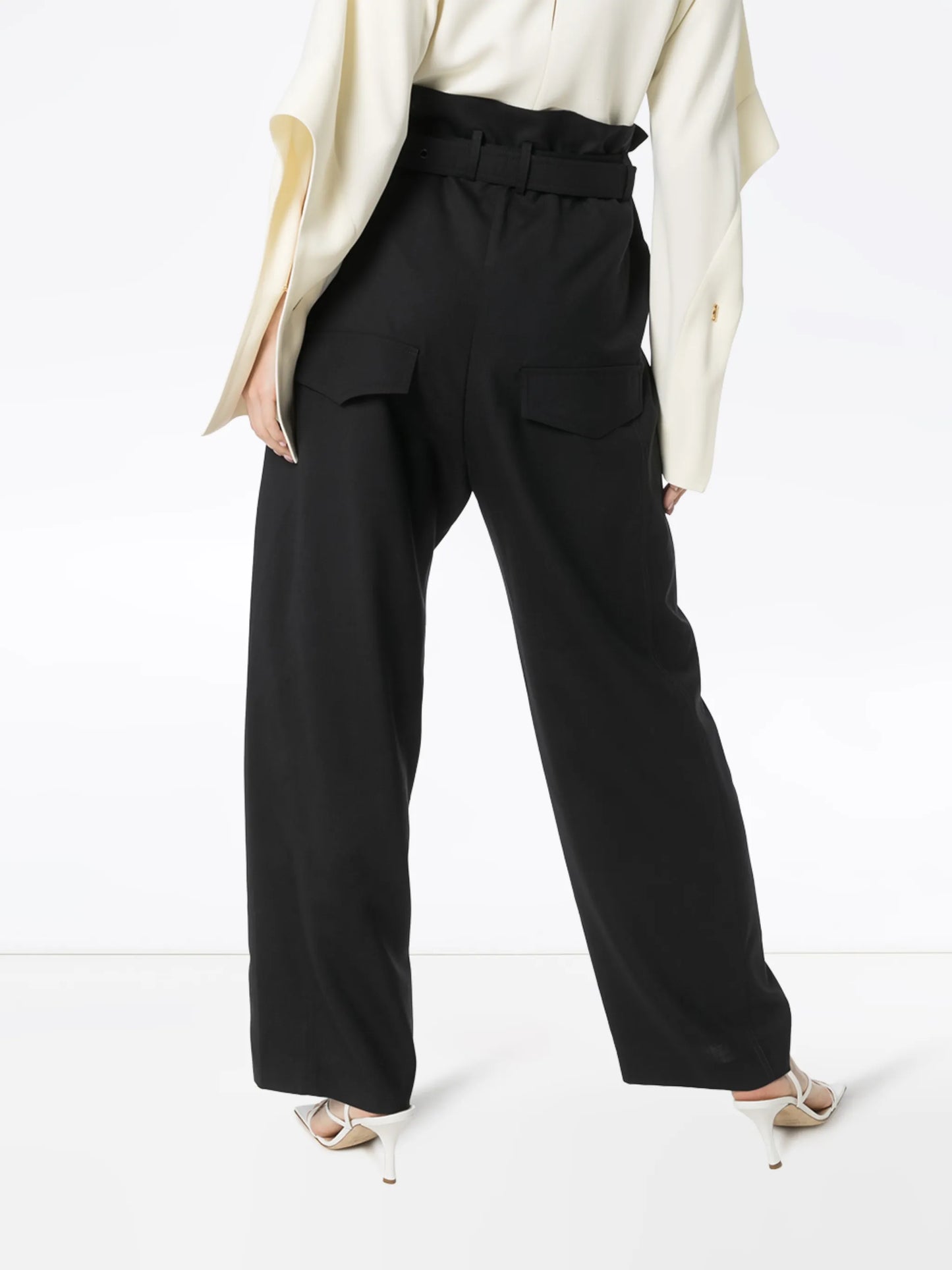 paper bag belted trousers
