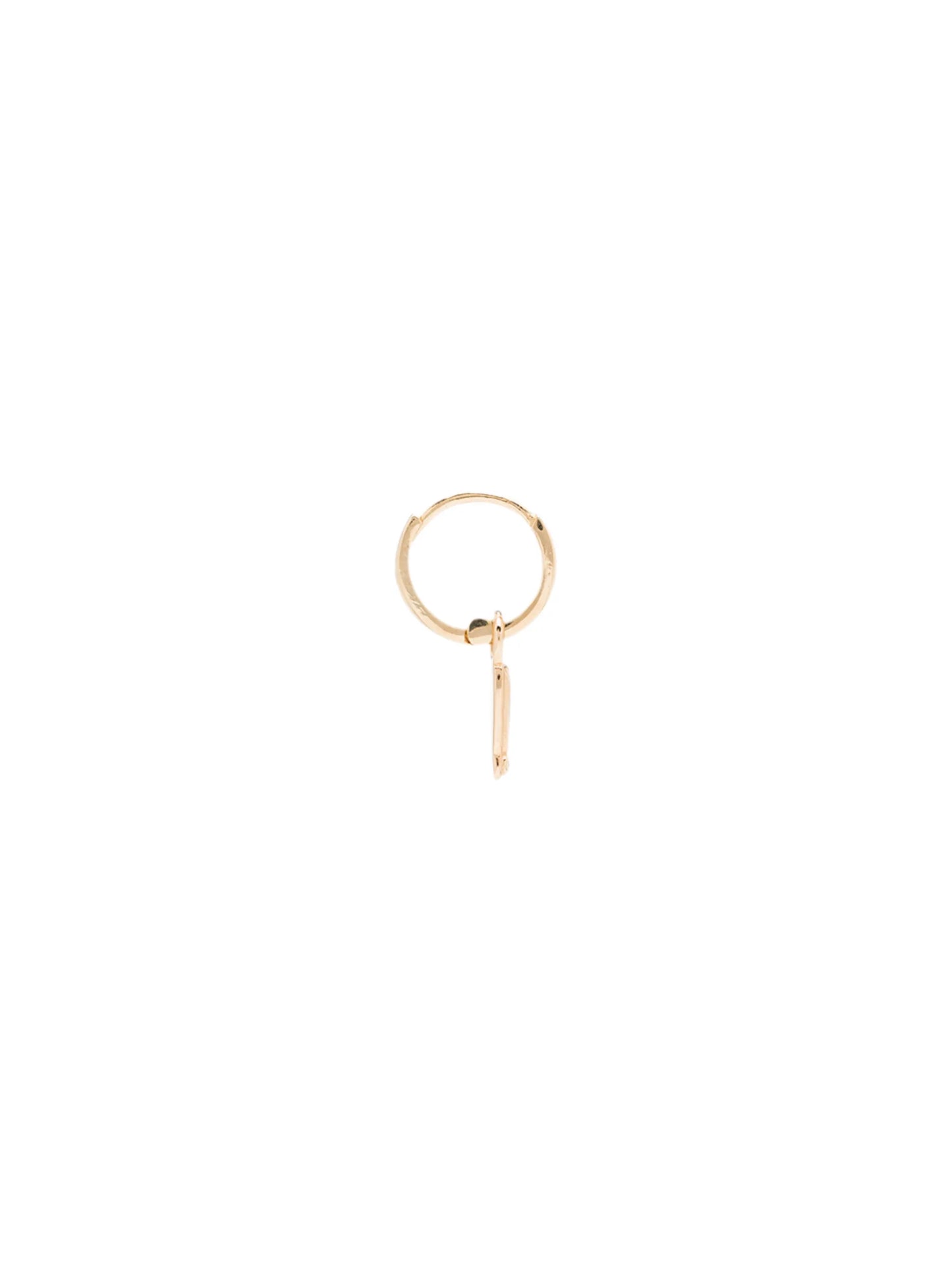 14kt yellow gold exclamation huggie earring