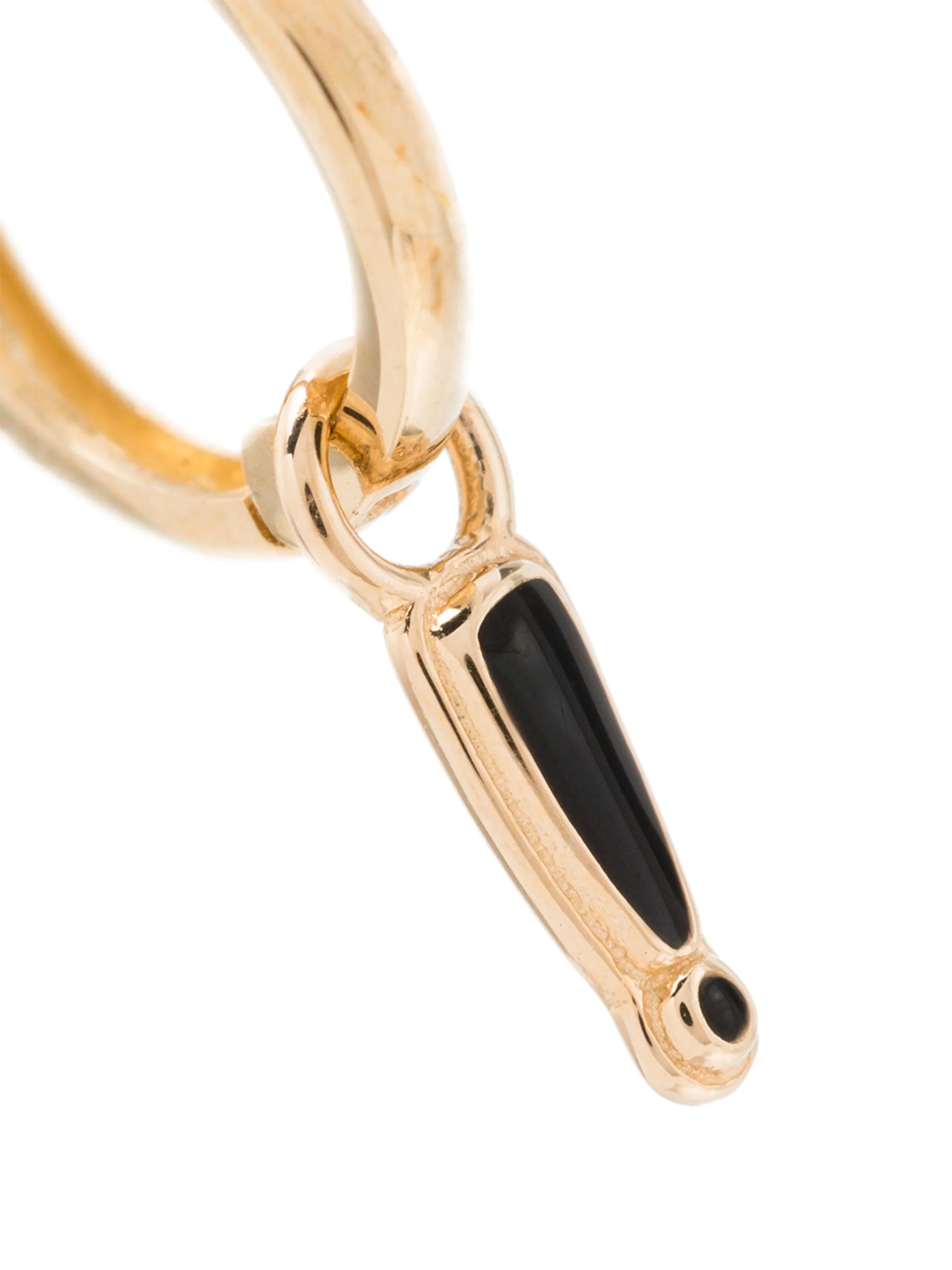 14kt yellow gold exclamation huggie earring