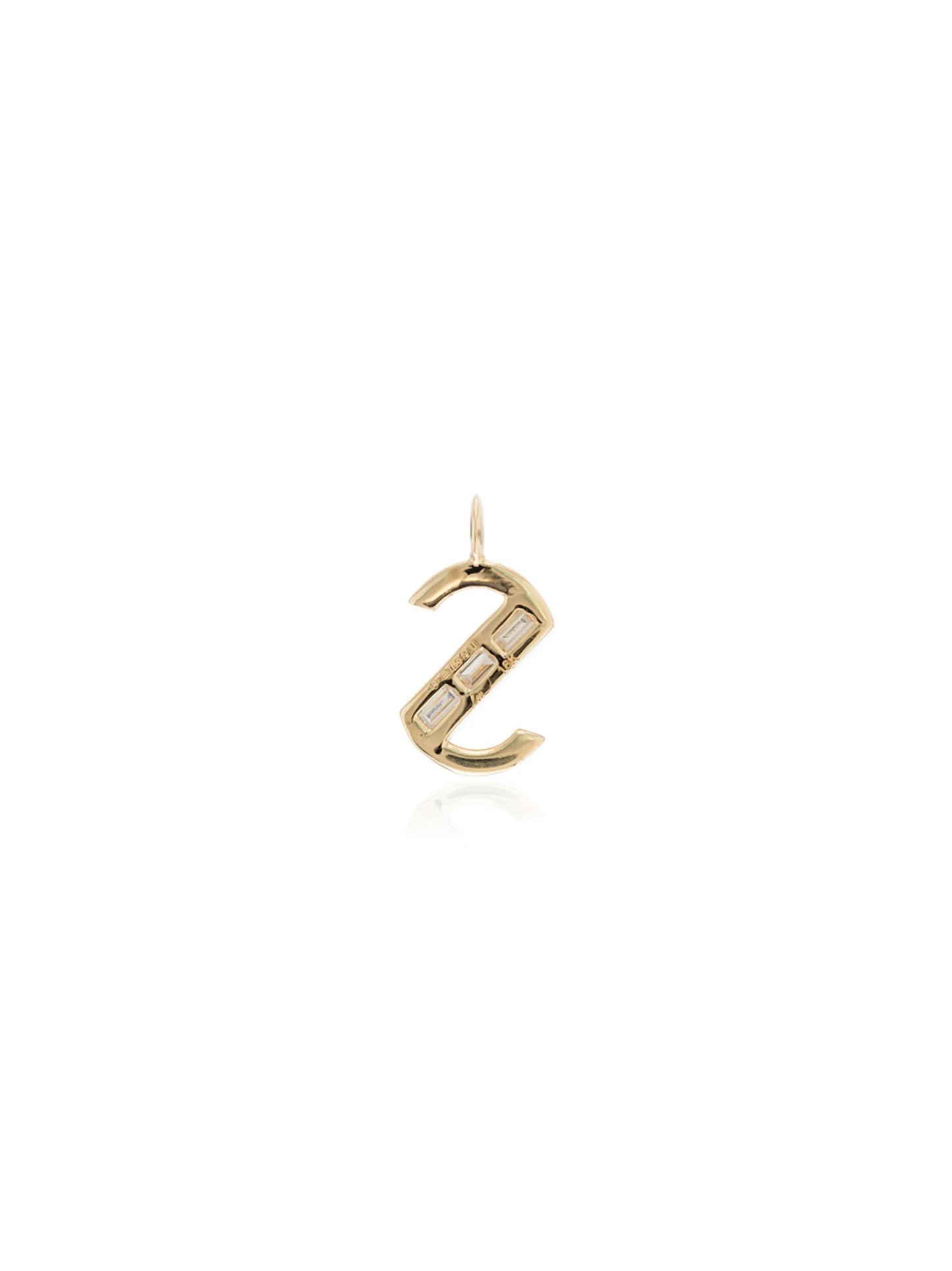 18kt yellow gold large S initial diamond charm