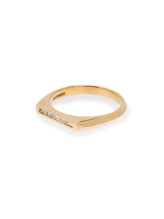 18kt yellow gold Knife Edge diamond ring