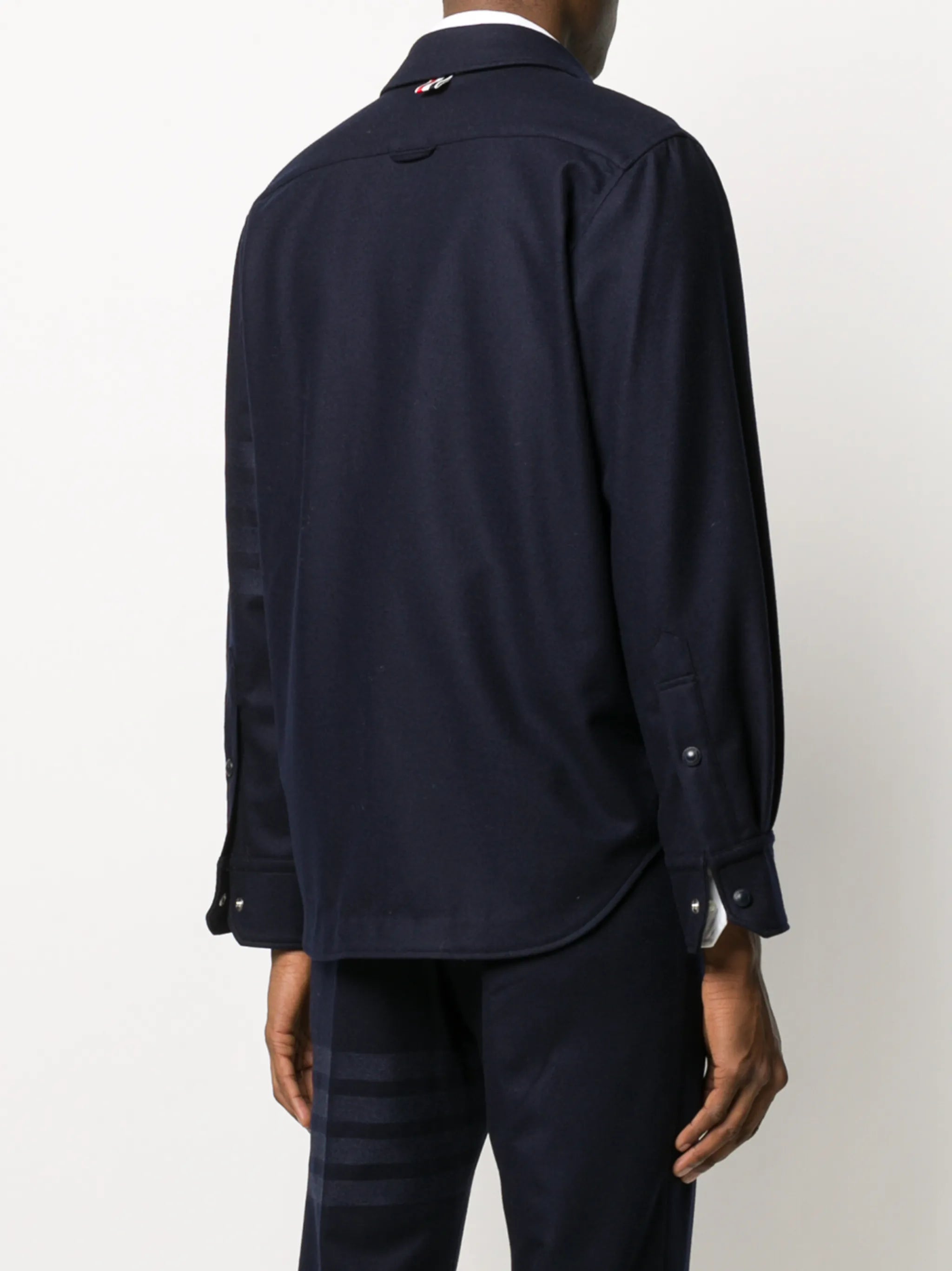 flannel tonal 4-Bar shirt jacket