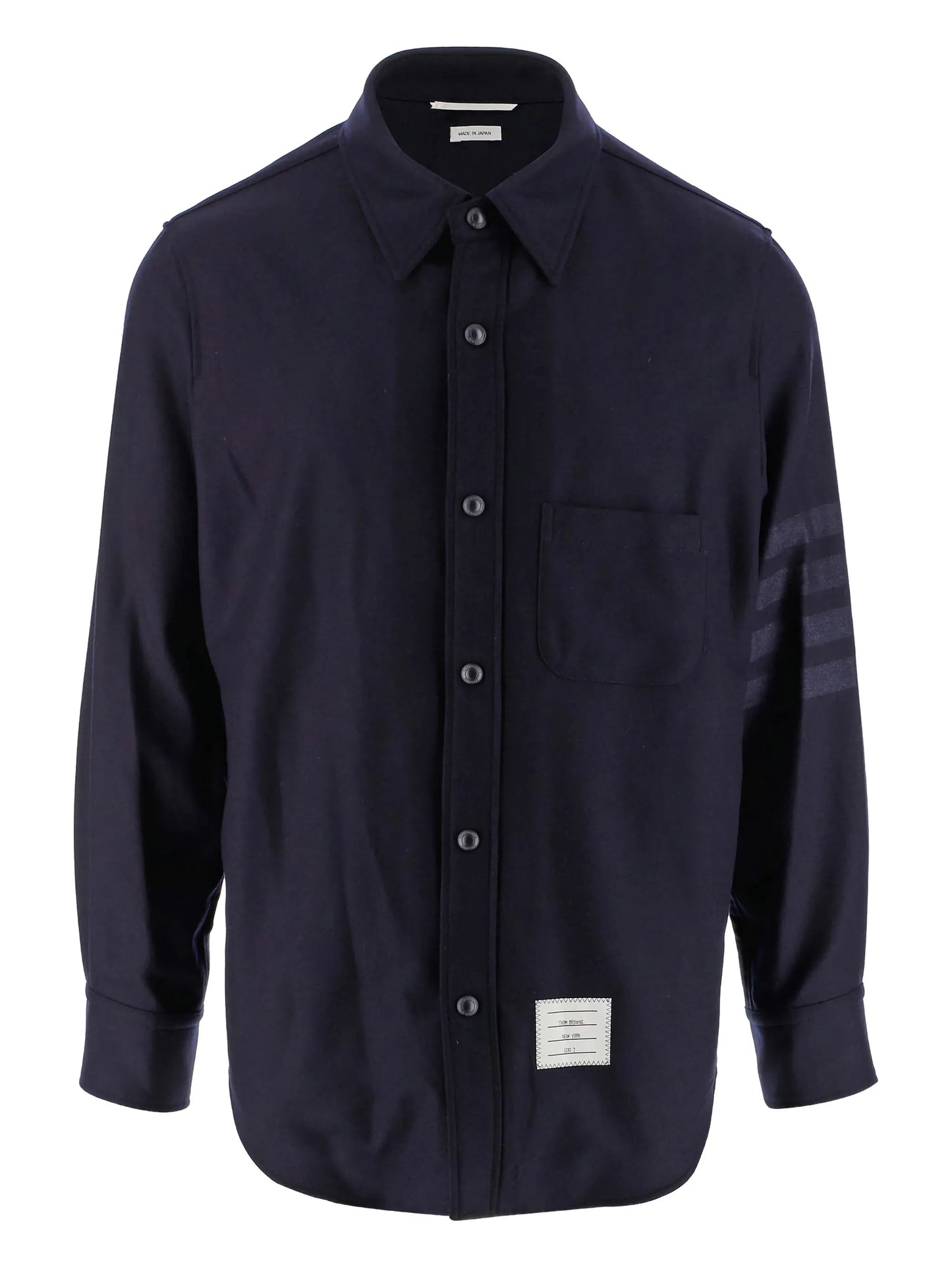 flannel tonal 4-Bar shirt jacket