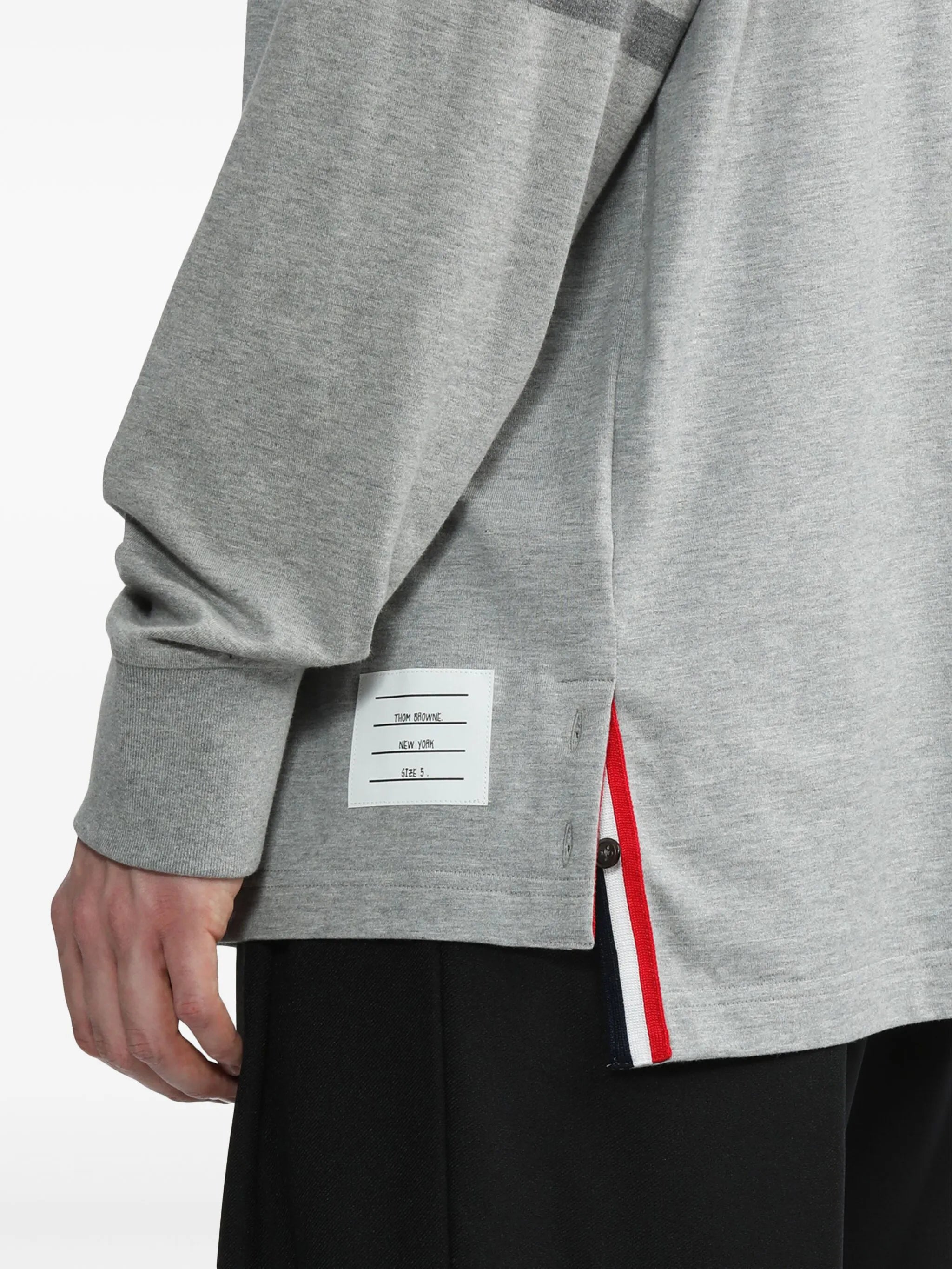 4-Bar stripe cotton T-shirt