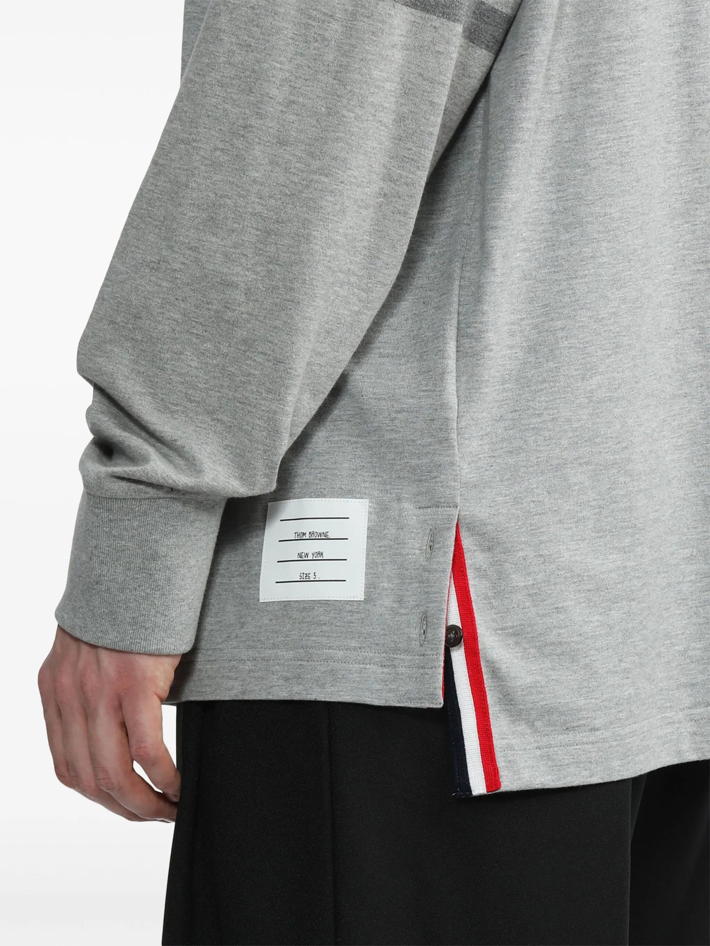 4-Bar stripe cotton T-shirt
