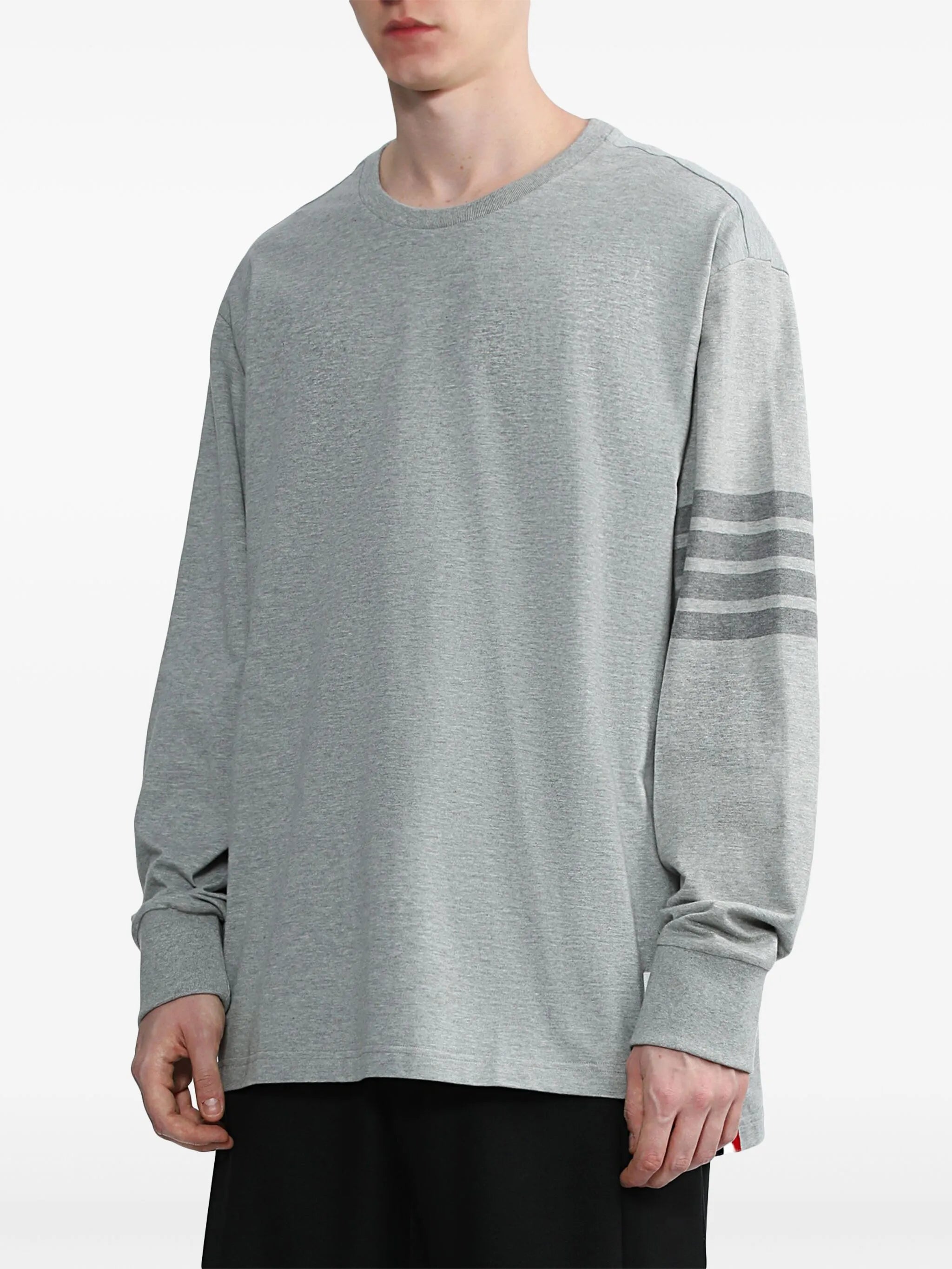 4-Bar stripe cotton T-shirt