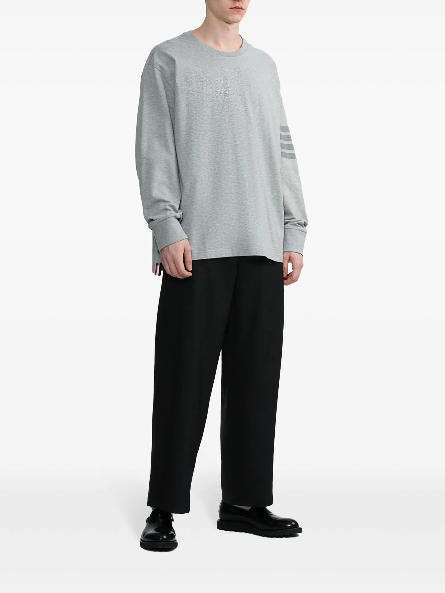 4-Bar stripe cotton T-shirt