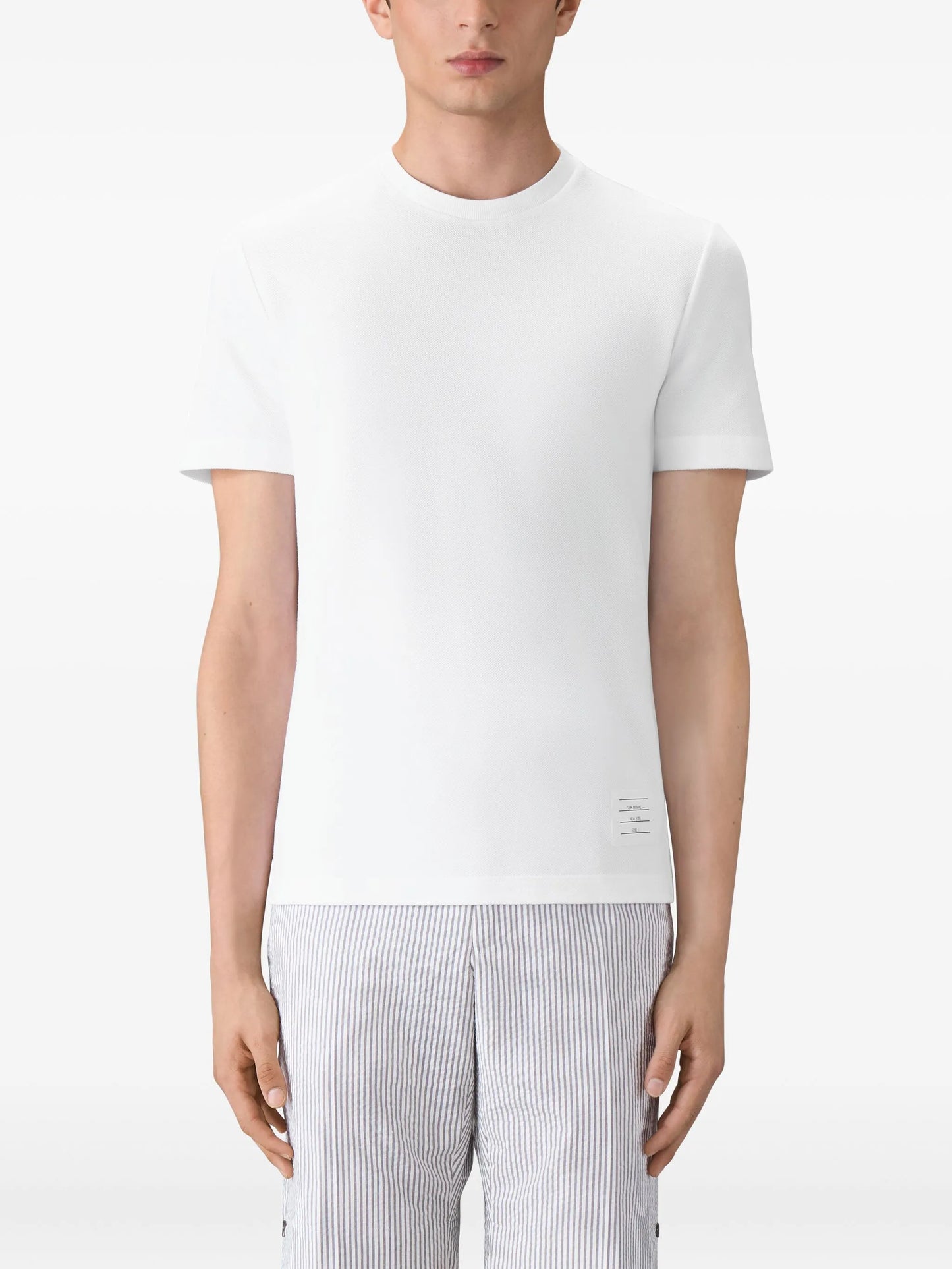 4-Bar stripe cotton T-shirt