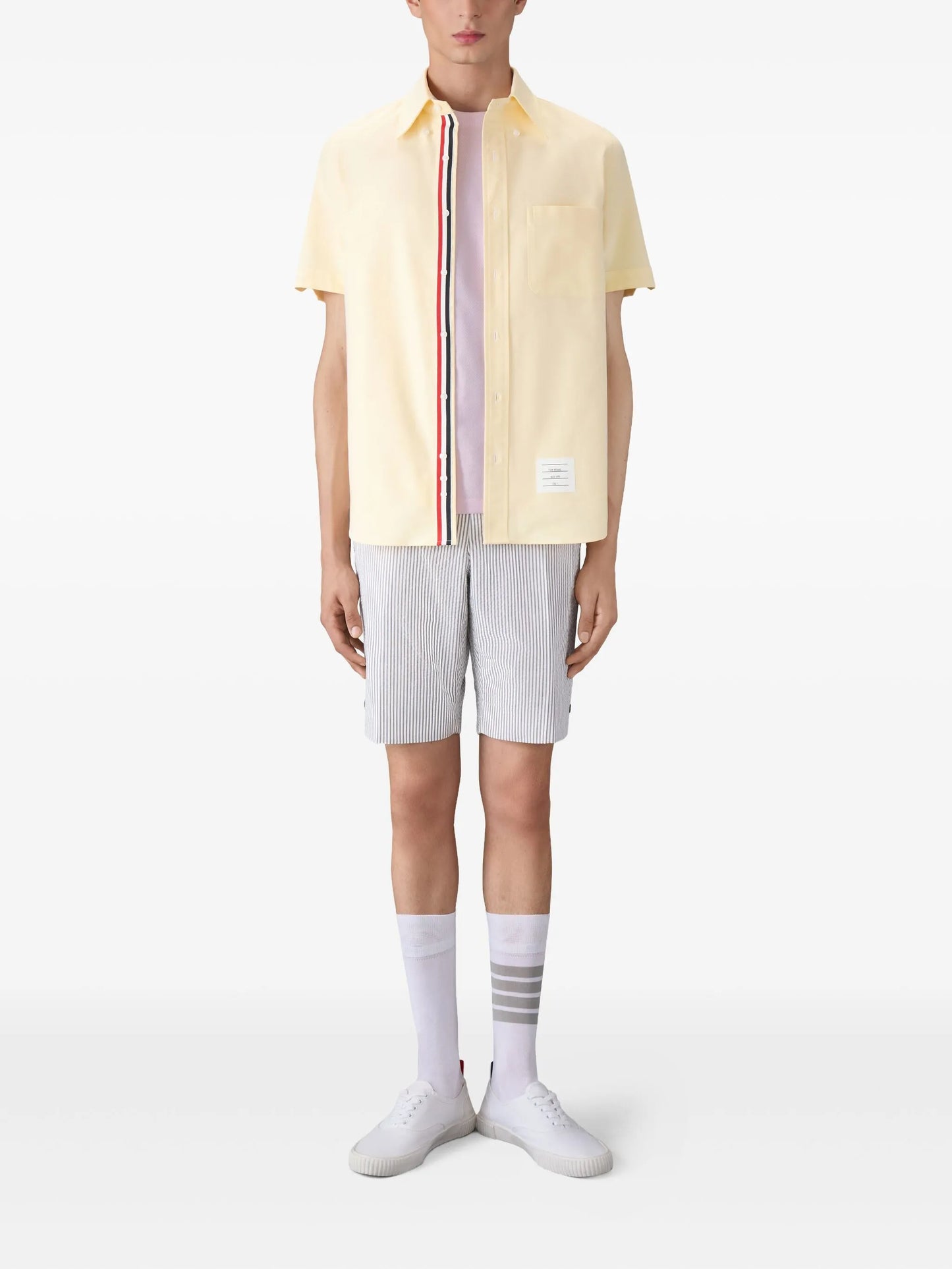 Classic Pique Rib Cuff RWB Tee