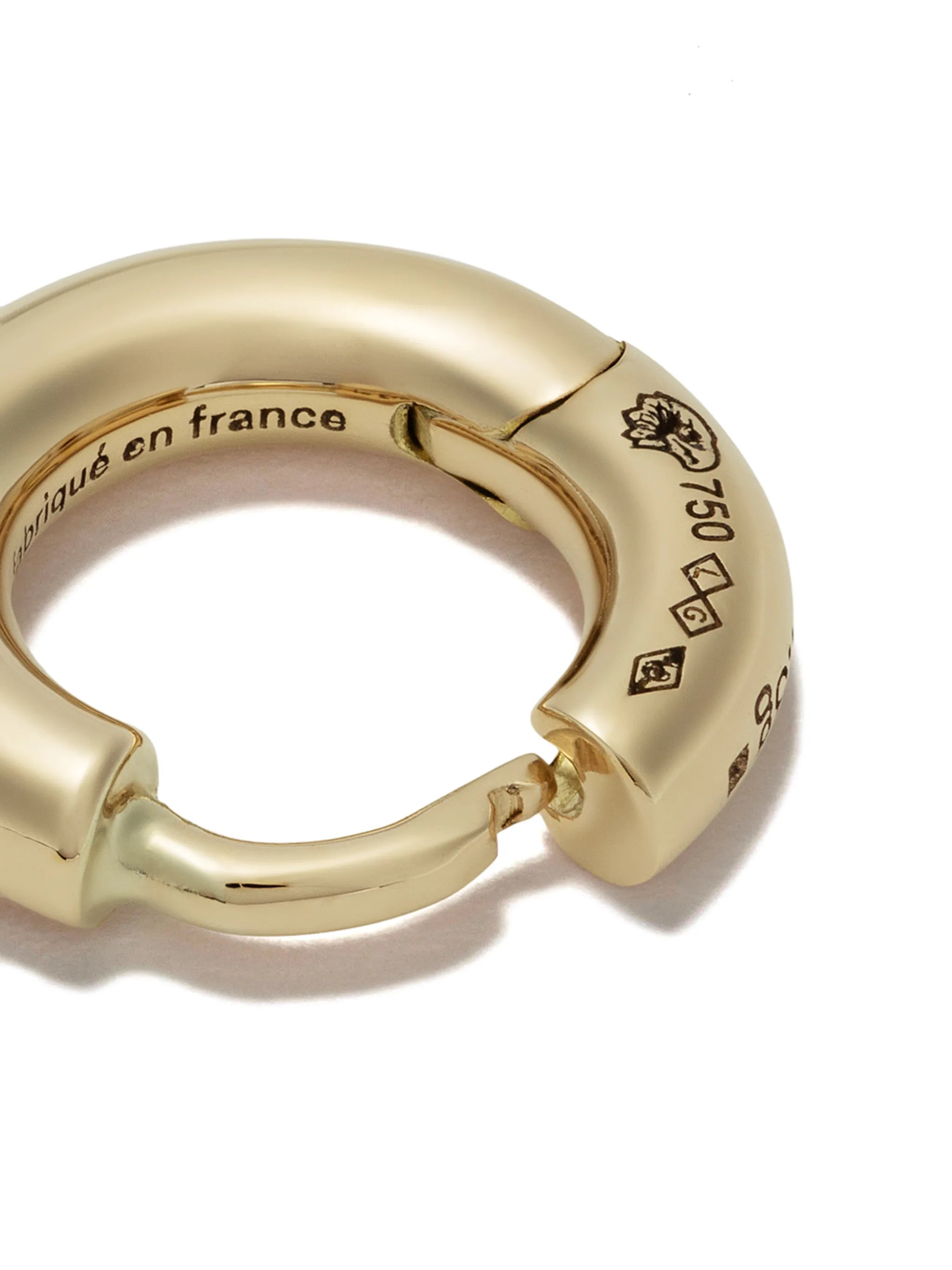 18kt polished yellow gold 13/10G Bangle earring