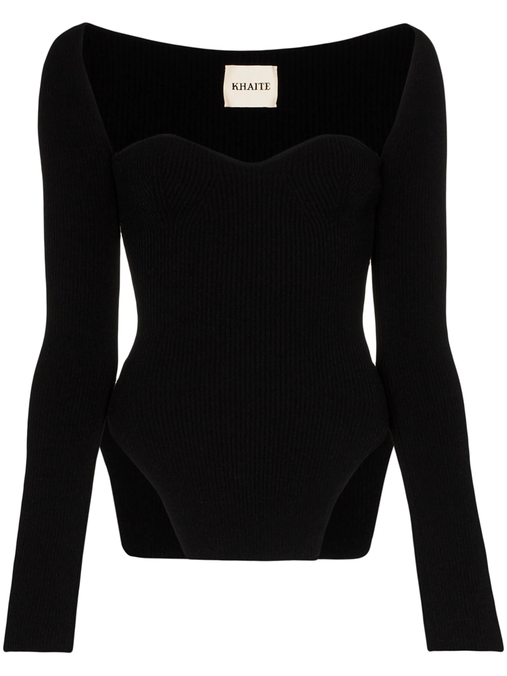 Maddy ribbed sweetheart neckline top