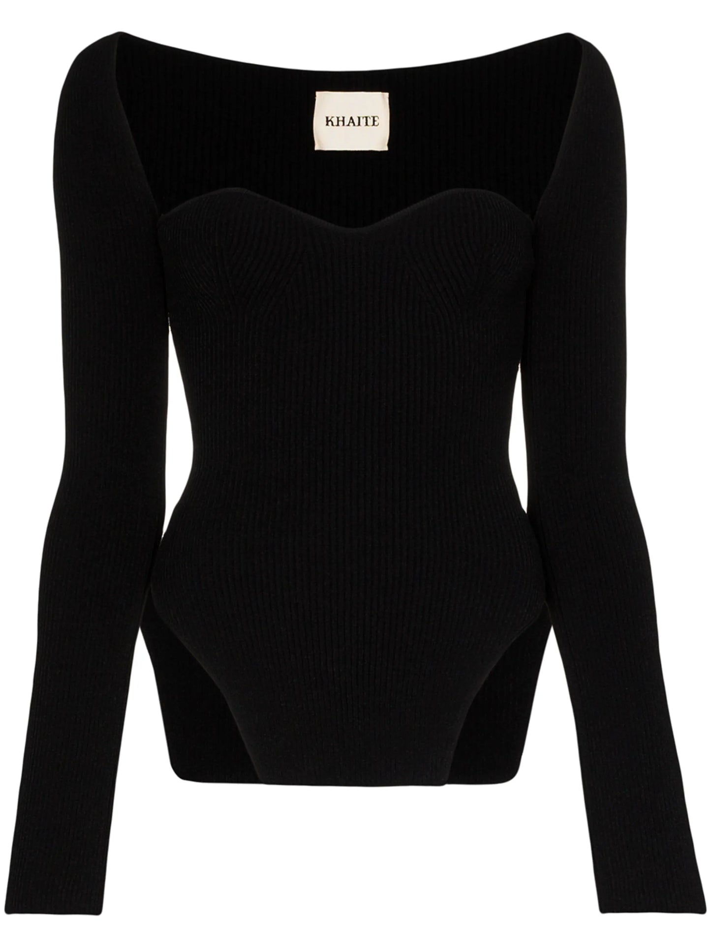 Maddy ribbed sweetheart neckline top