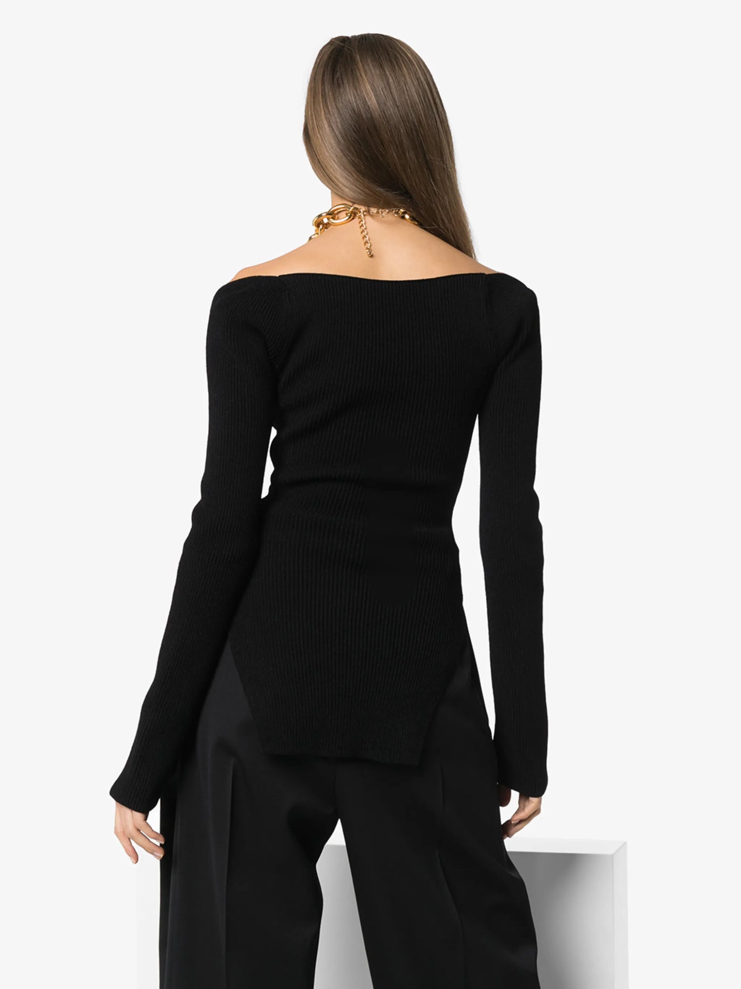 Maddy ribbed sweetheart neckline top