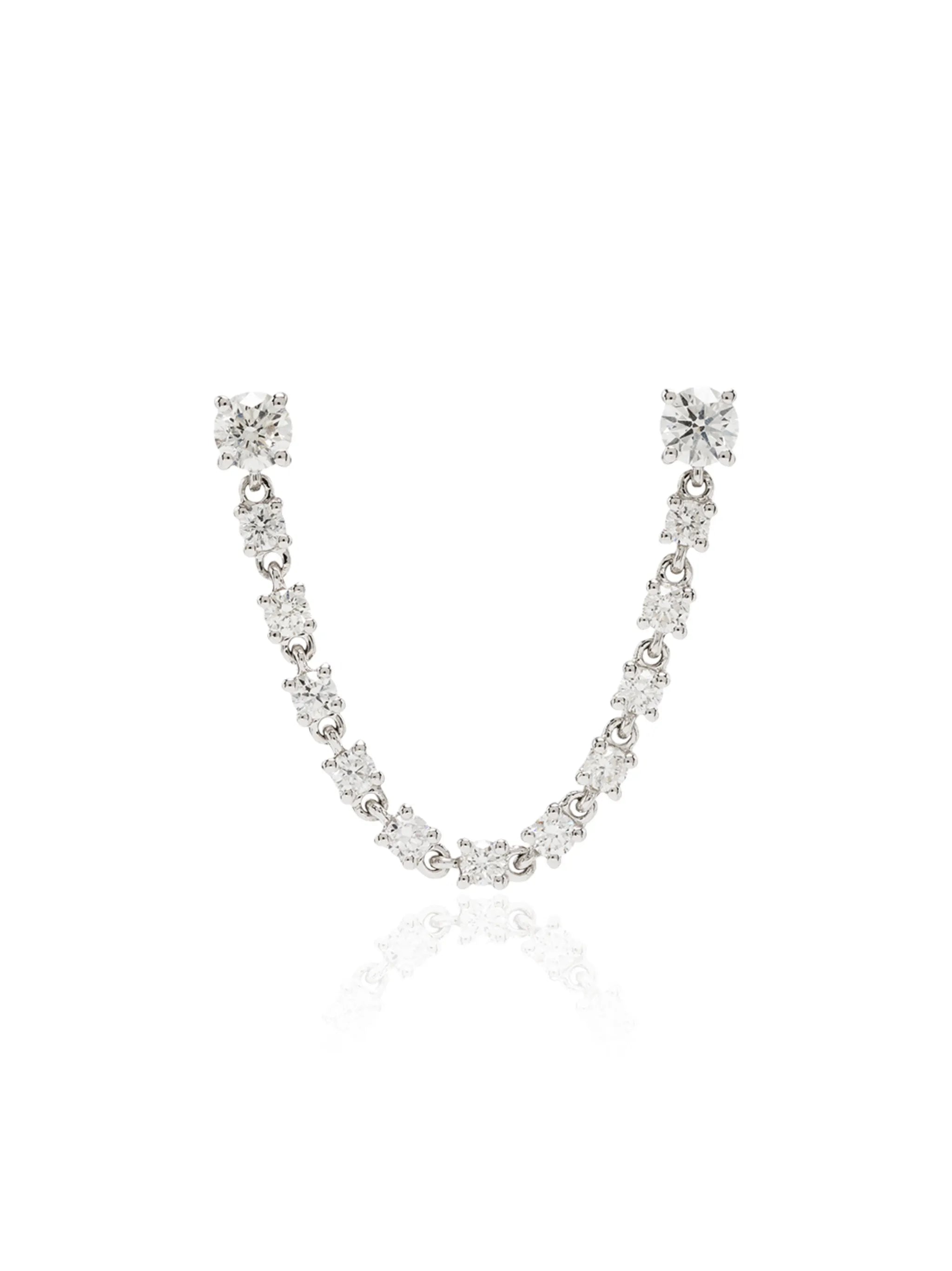 18kt white gold diamond earring