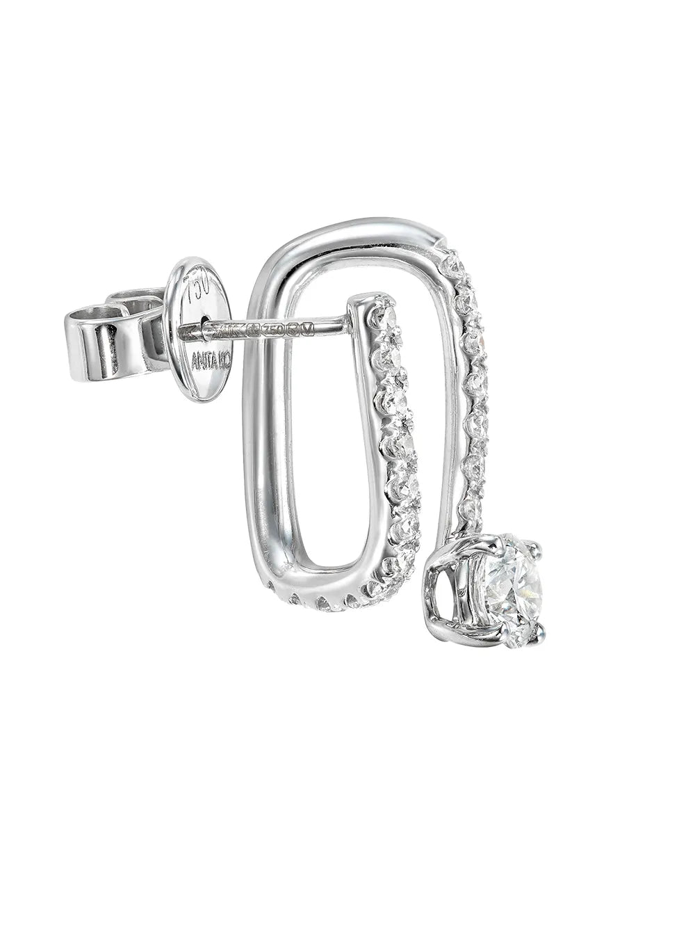 18kt white gold diamond spiral earrings