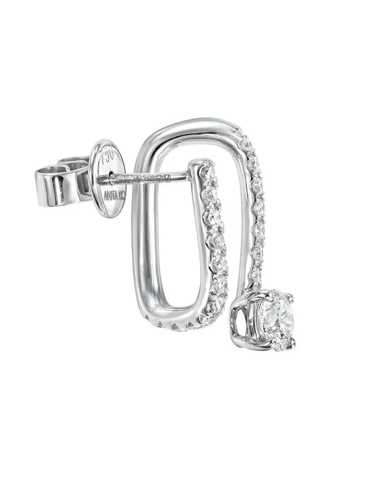 18kt white gold diamond spiral earrings