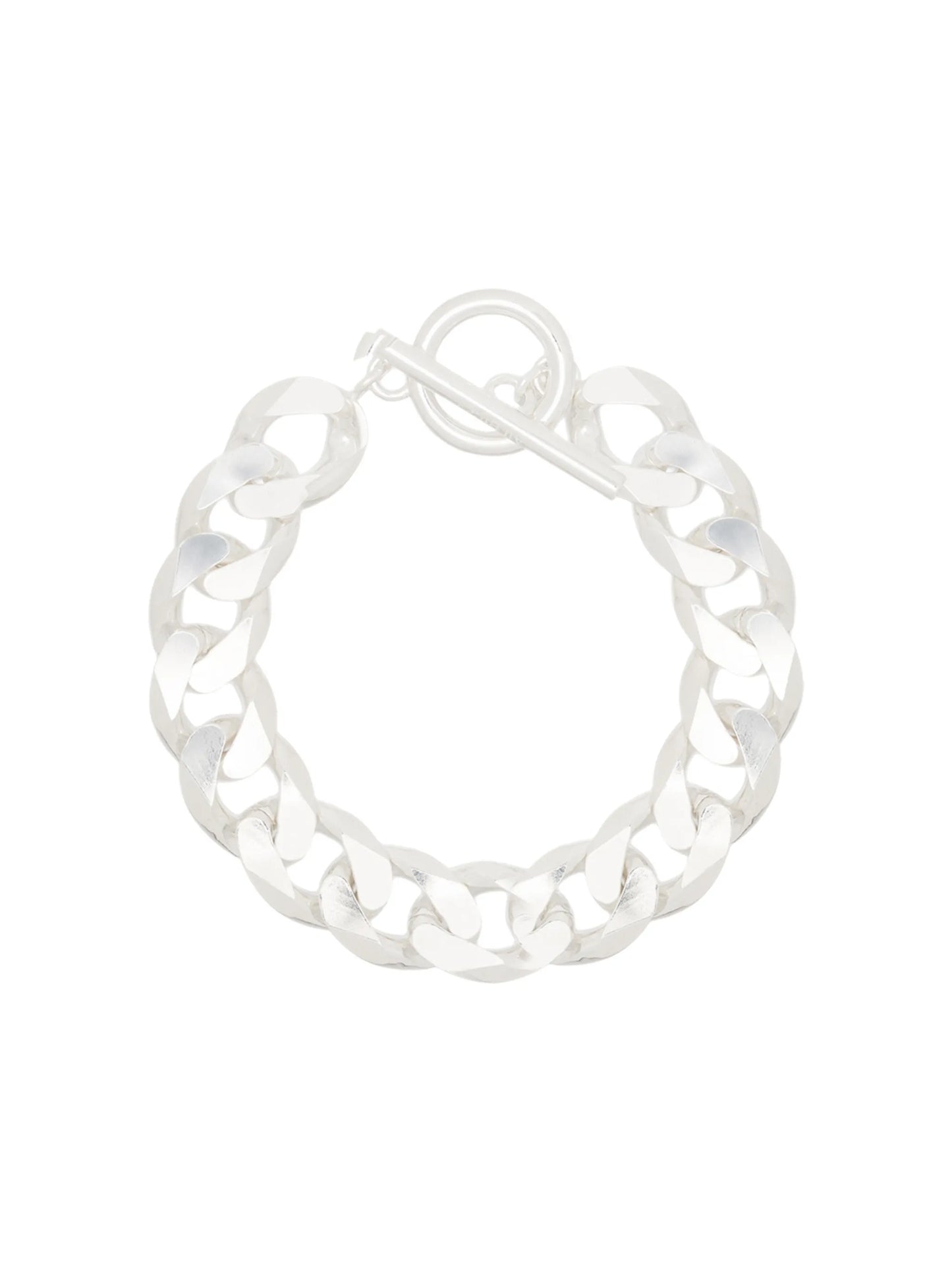 Moto polished sterling silver bracelet