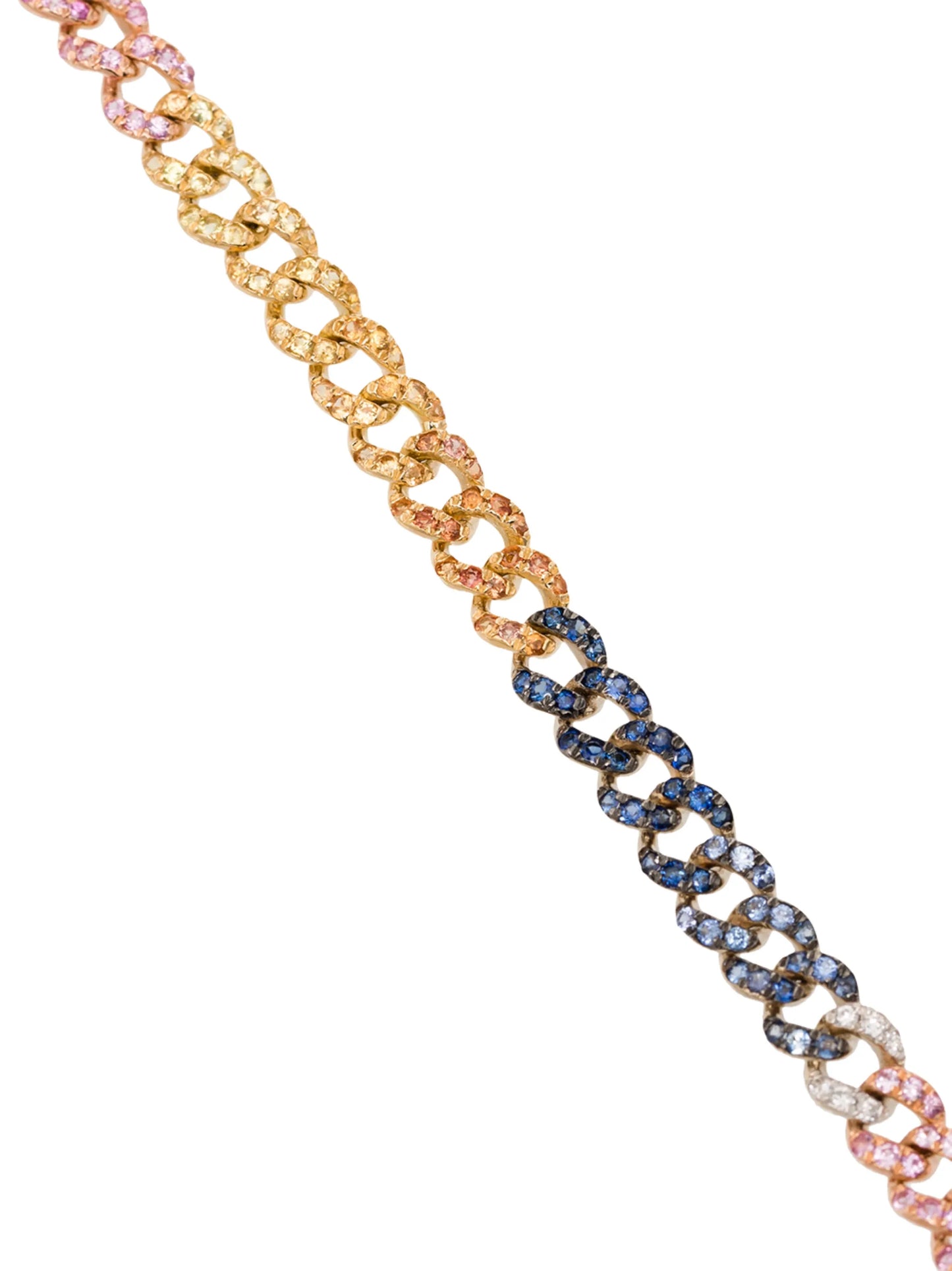 18kt yellow gold Rainbow crystal link chain choker