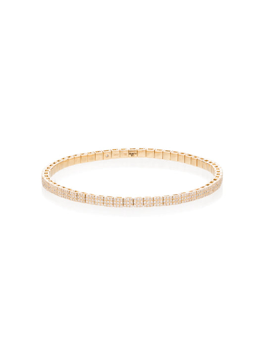 18K gold square diamond bracelet